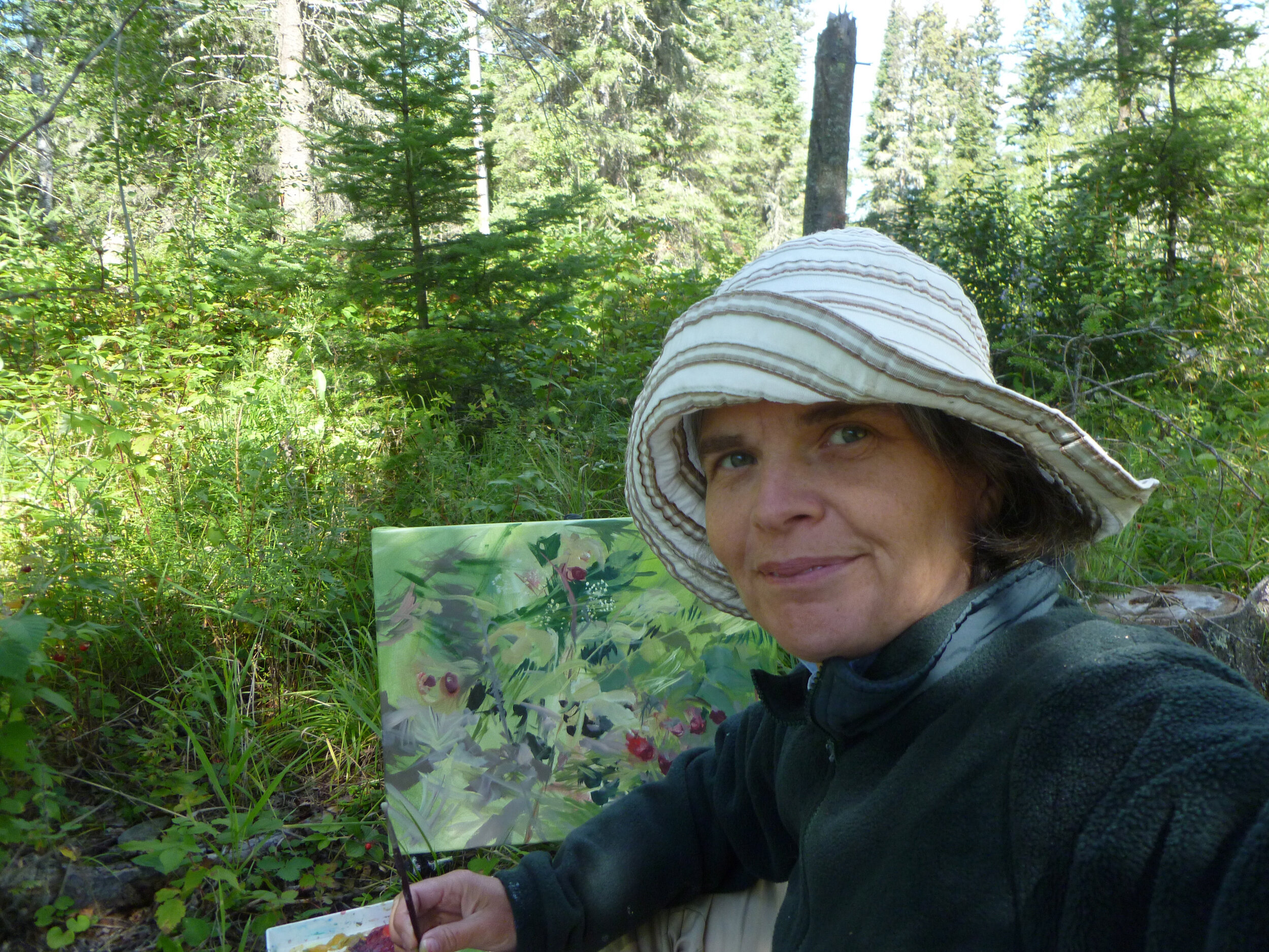 Brenna George Painting Raspberry Patch