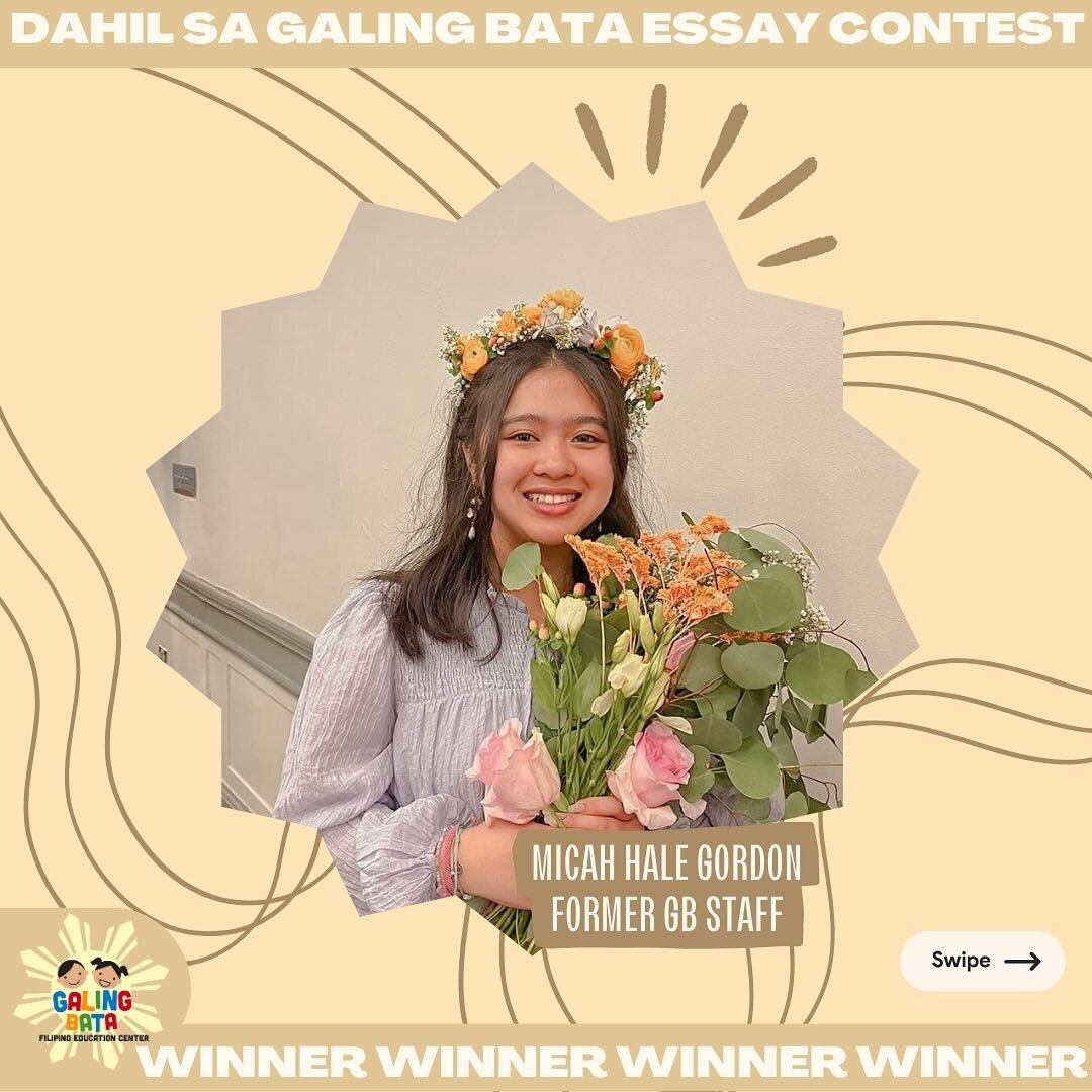 Last but not the least, sharing the winning #DahilSaGalingBata essay from the category of Former Galing Bata Staff/Current or Former Mentors and Volunteers.. 👏🏽

Thank you Ate Micah Gordon for your endearing essay!🧡

#GalingBata