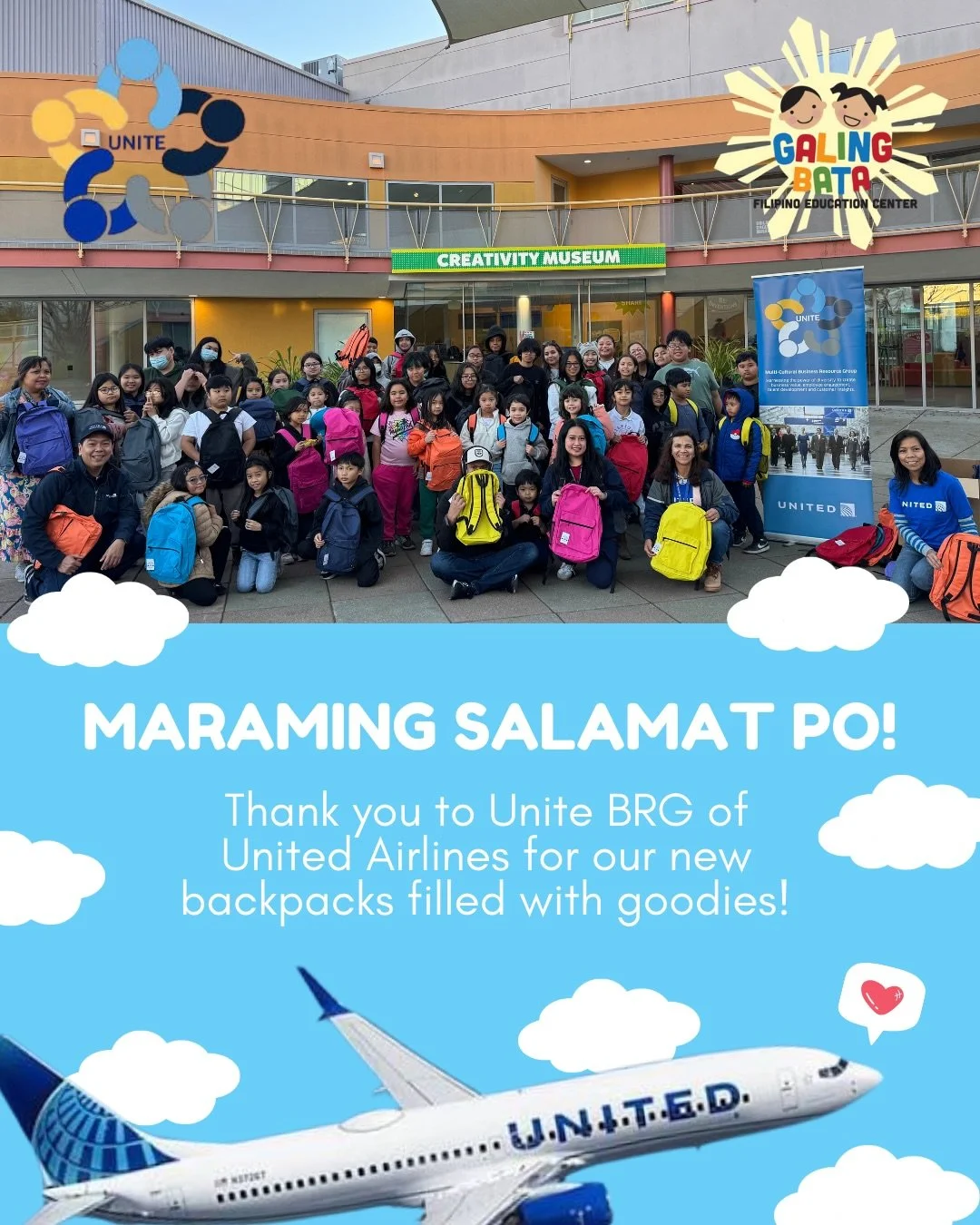Thank you so much to @unite_brg of @united United Airlines for the generous donation of backpacks filled with goodies for our FEC Galing Bata students! 🫶🏼

This thoughtful gesture meant so much to us. We truly appreciate your kindness and partnersh