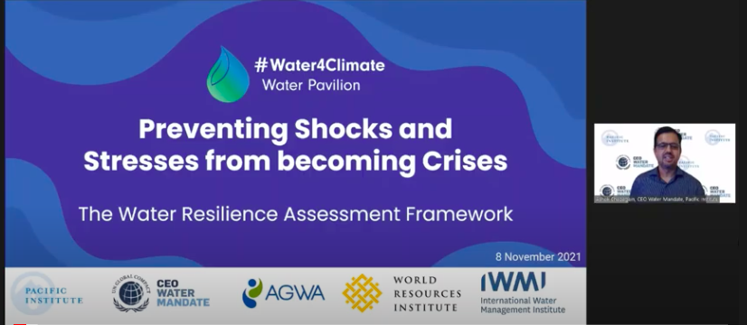 Preventing Shocks and Stresses from becoming Crises: Water Resilience Assessment Framework