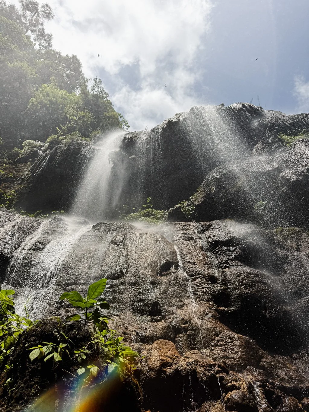   Water dripping on your head… Full body refreshment!  
