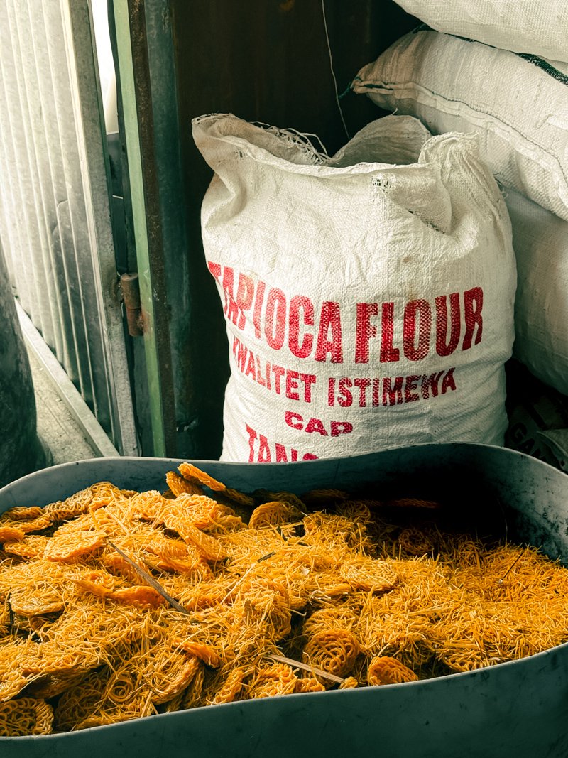   Flour and the almost-done final product. Just fry it and it’s ready!  