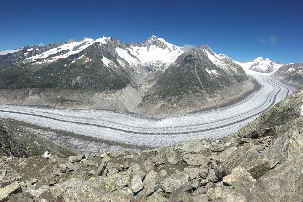   Widok z Eggishorn na Aletsch. Miazga! a w gorące dni ucieczka od upału - w końcu niemal 2900 metrów ! 