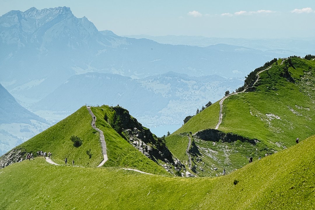   The Stoos Ridge Hike – the views will take your breath away right from the start… but don't go down on your knees just yet—there are plenty of stairs ahead  😉 