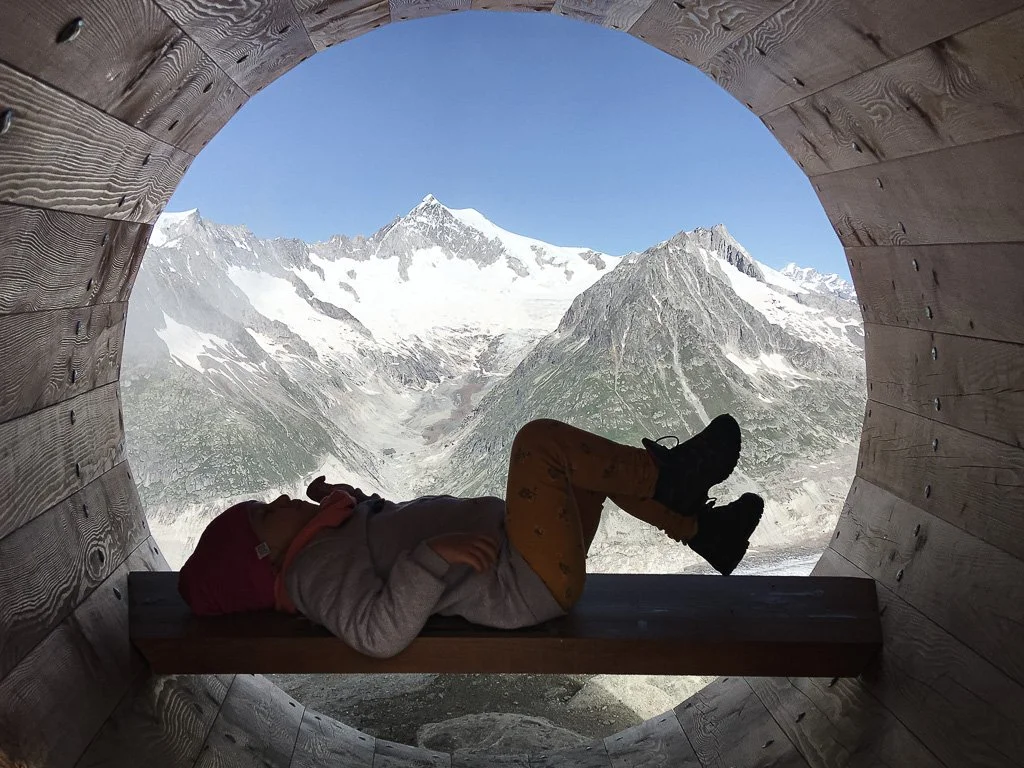   You can also admire the Aletsch Glacier lying down  😉 