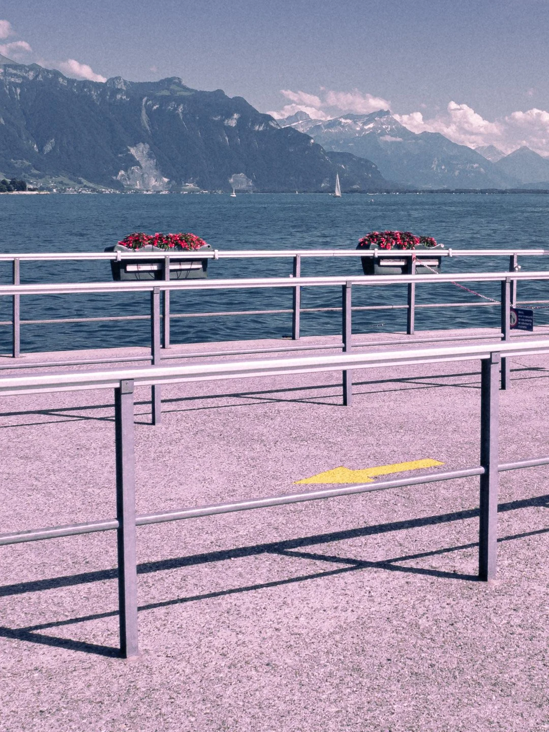   The charming waterfront and promenade in Vevey  