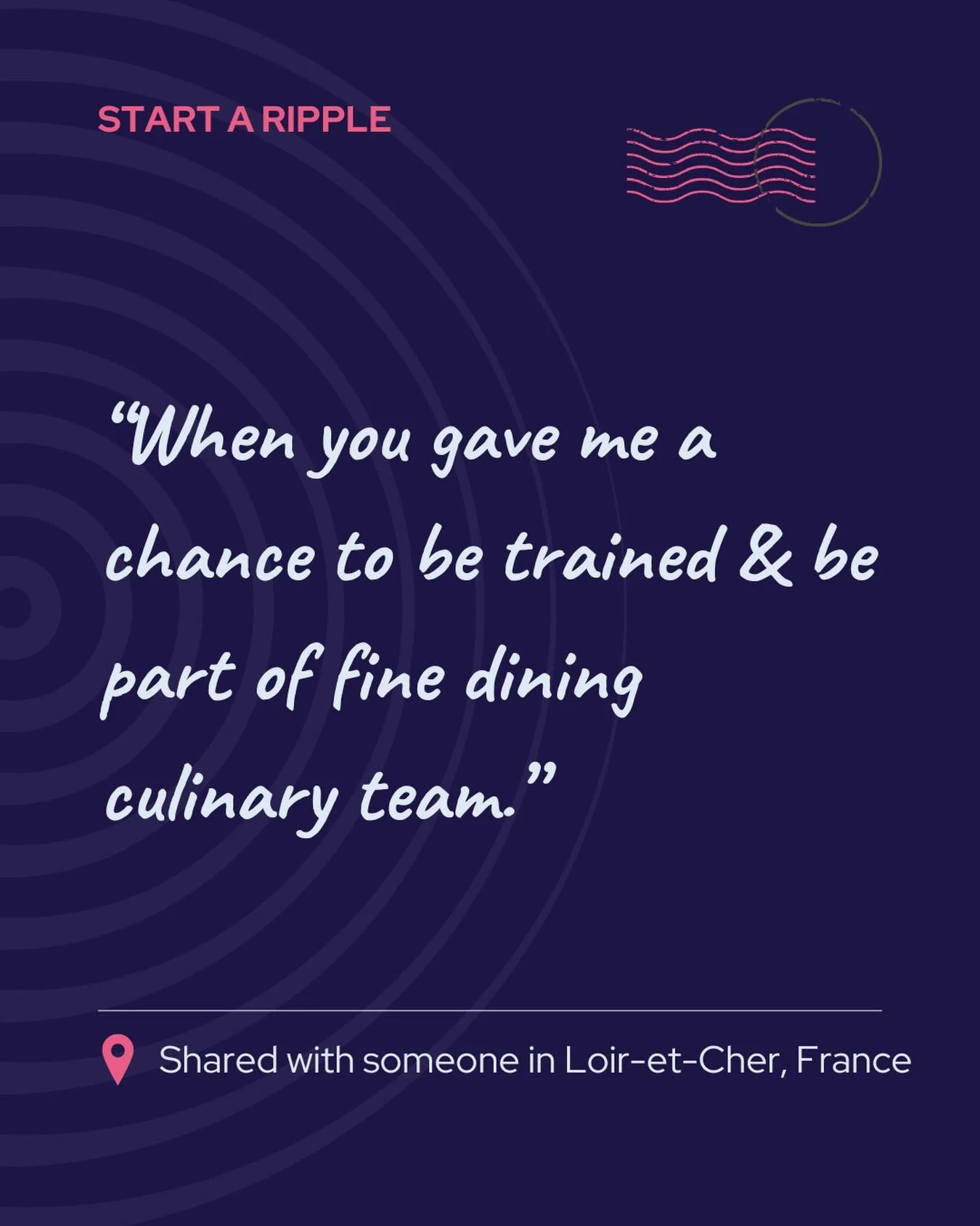 YES, CHEF
&bull;
&bull;
&bull;
Believing in someone else - a recipe for success 🤌🏼

Who will you pour your belief into today? 🌊

#StartaRipple #RippleEffectMoment #Training #Leadership #Potential