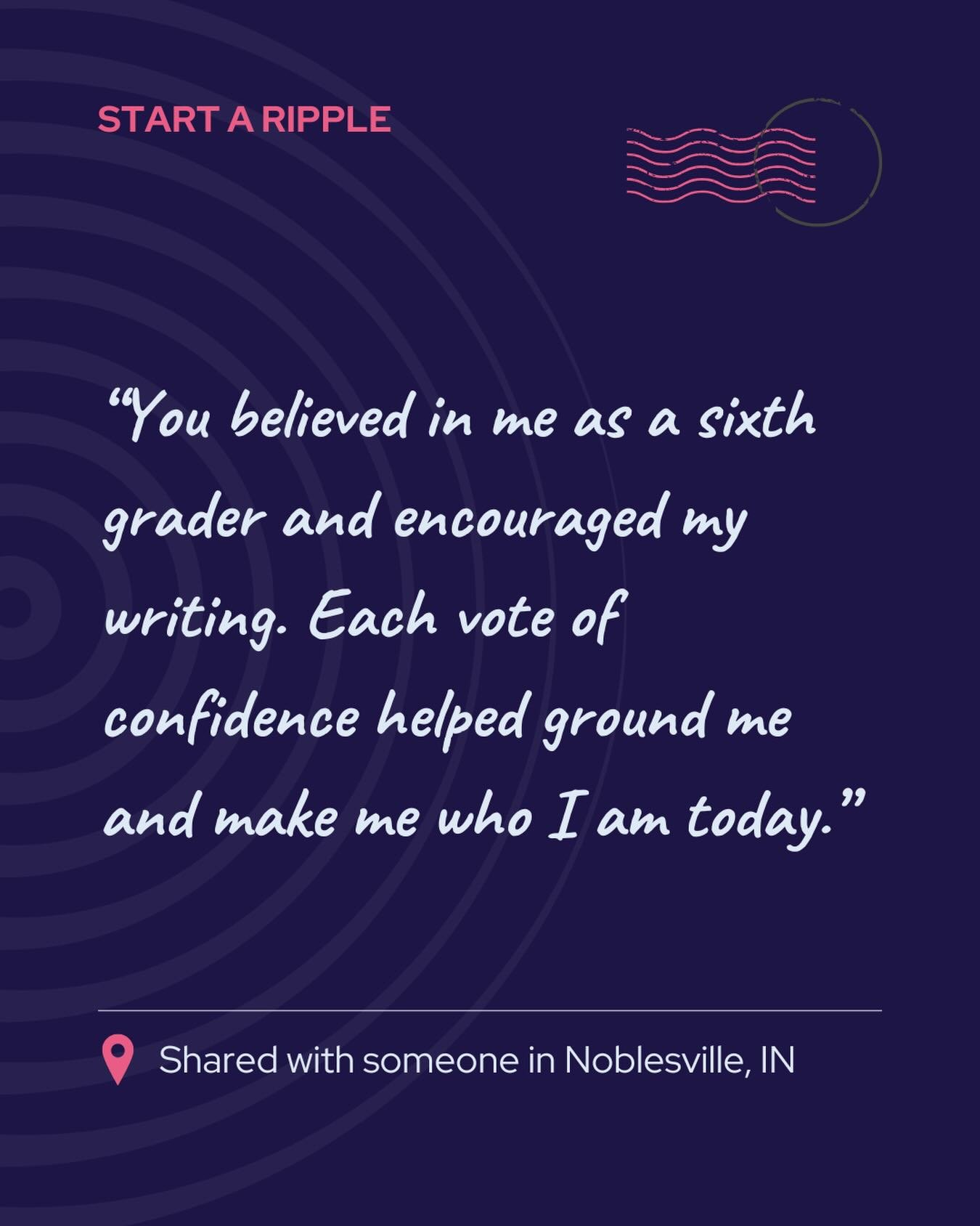 SIXTH GRADE TEACHER
&bull;
&bull;
&bull;
Cheers to the ultimate ripple makers. 

What teacher caused a ripple in your life? 🌊

#StartaRipple #RippleEffectMoment #Teacher