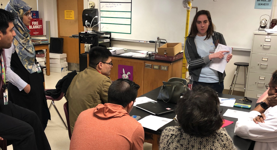 Teachers working together to create performance assessments
