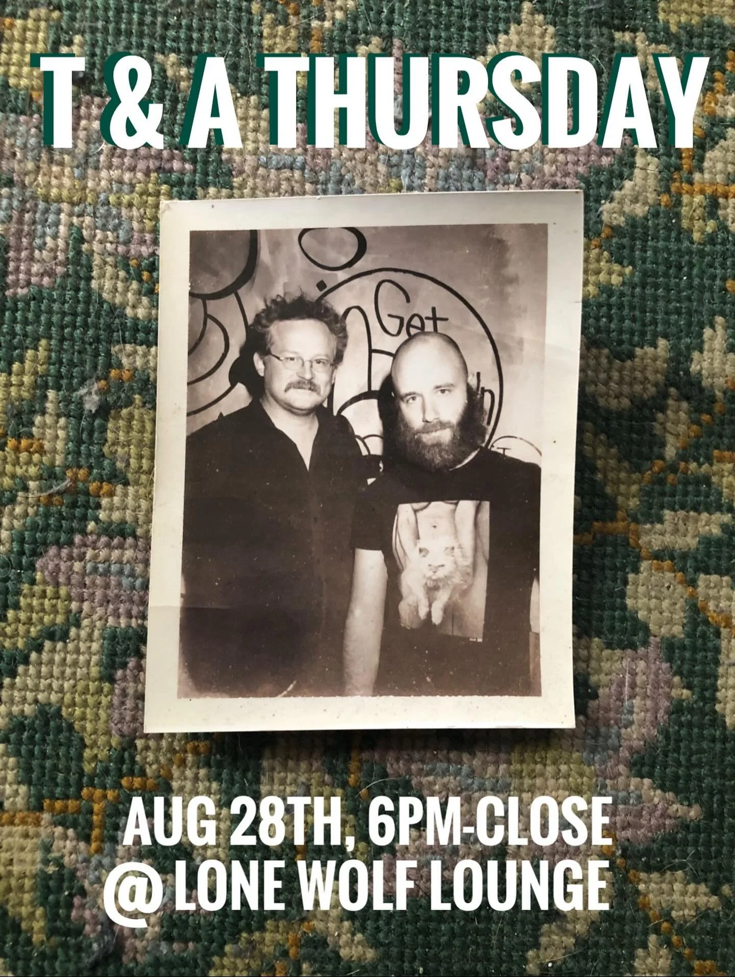 In a flashback to olden times, Tom &amp; Andrew will be behind the bar all night this Thursday. Drop by.