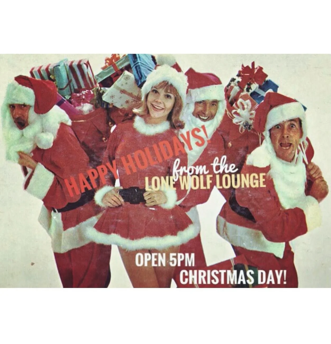 Happy Holidays to all from Lone Wolf Lounge! We have normal hours all week (11am-late) except we open at 5pm on Christmas Day! Oh, come let us adore you... #neighborhoodbar