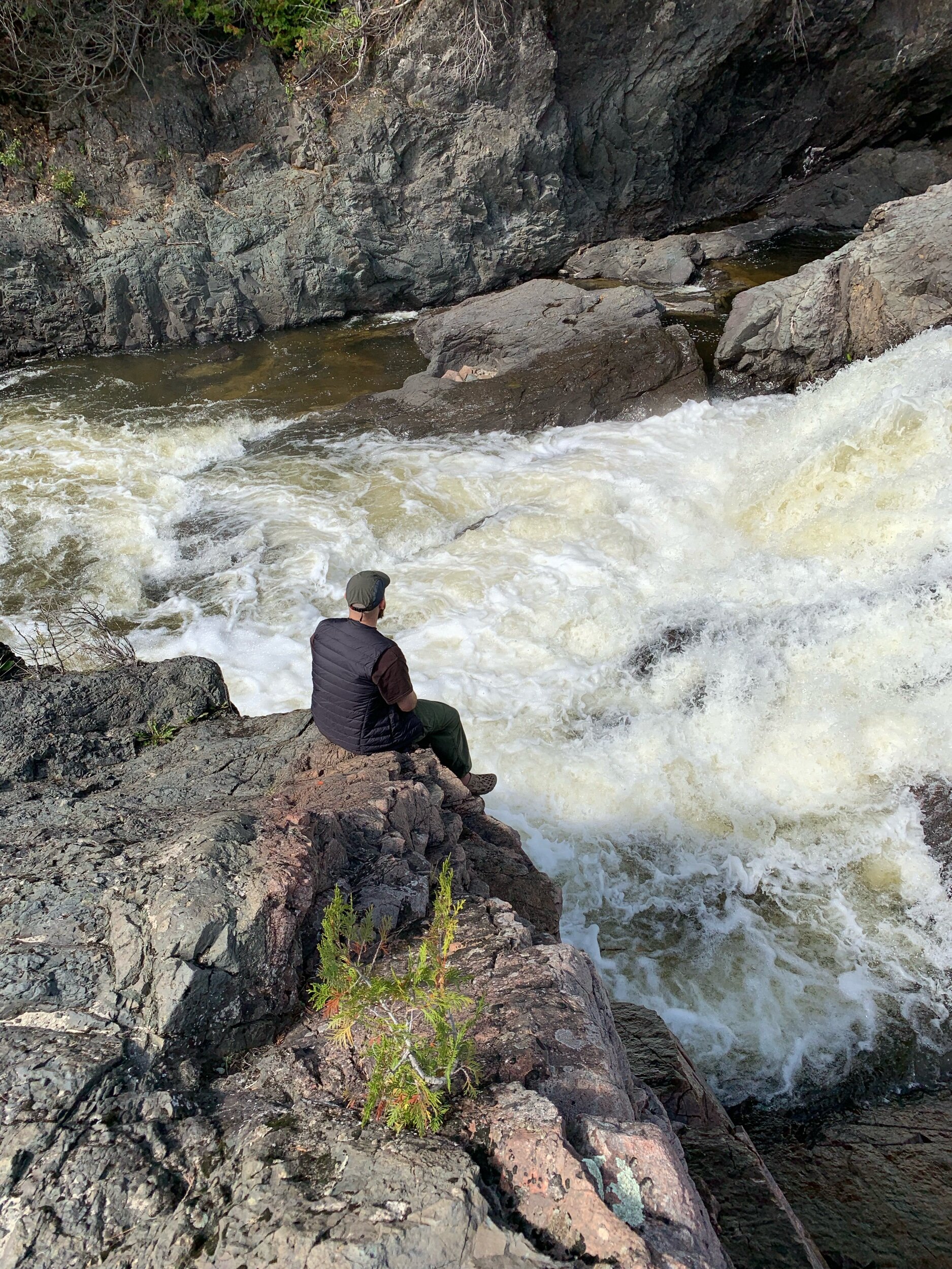  a beautiful waterfall near lake superior / pancake bay 