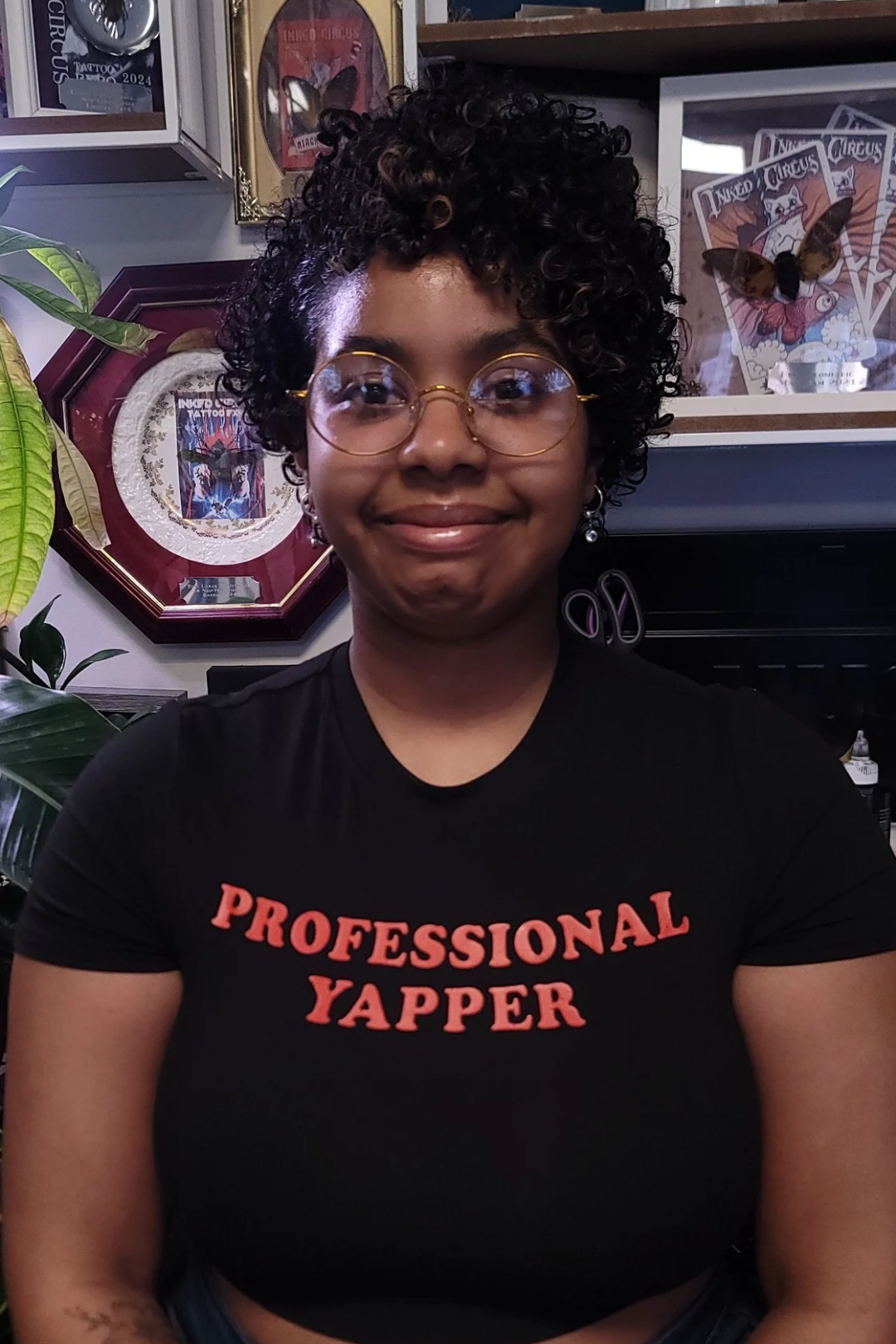 Quen: Junior tattoo artist and experienced piercer. She loves cats and enjoys creating fun tattoo design. 
Instagram: @catwithtatts