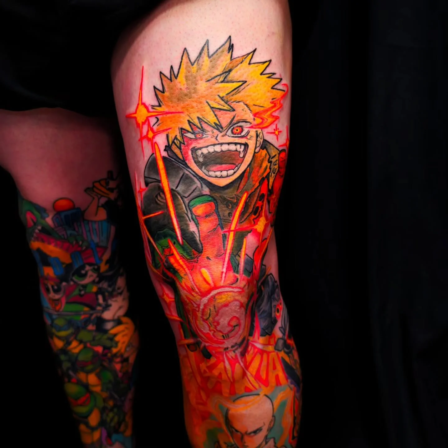 Bakugo from My Hero Academia knee blast addition to this Anime leg sleeve. 

Fill out the Form in my bio to book!
Booking for: JUNE &amp; JULY
Don't forget to tag me in your pictures so that I can share! Profile needs to be public for me to see!

#an