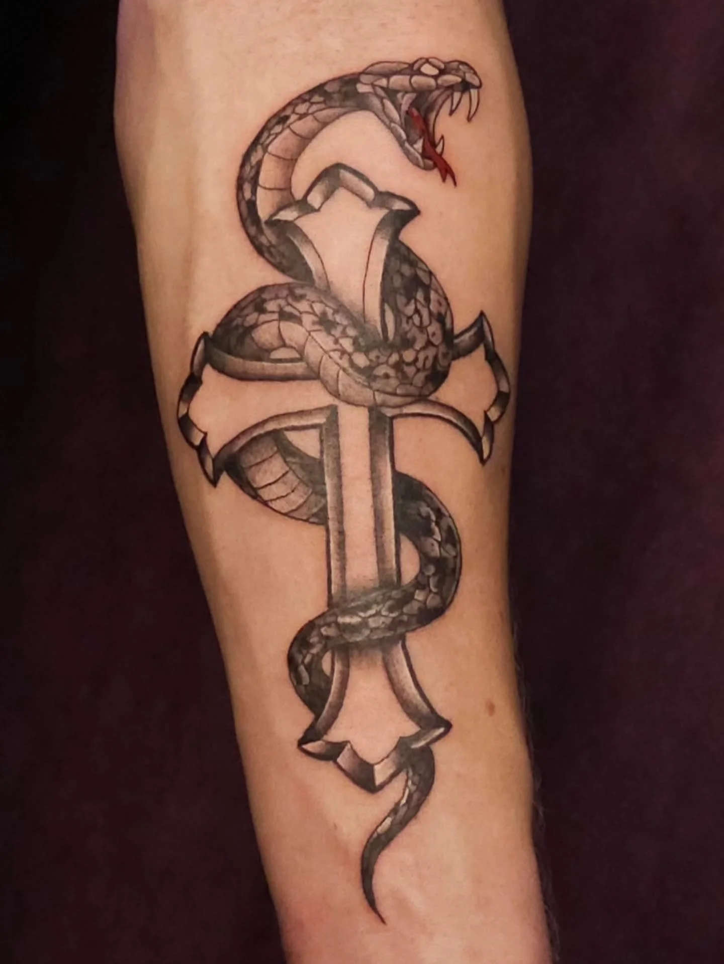 Snake on a cross 

#lunainkmississauga #mississaugatattooartists #cutetattoo #mississaugatattoostudio #femaletattooartist