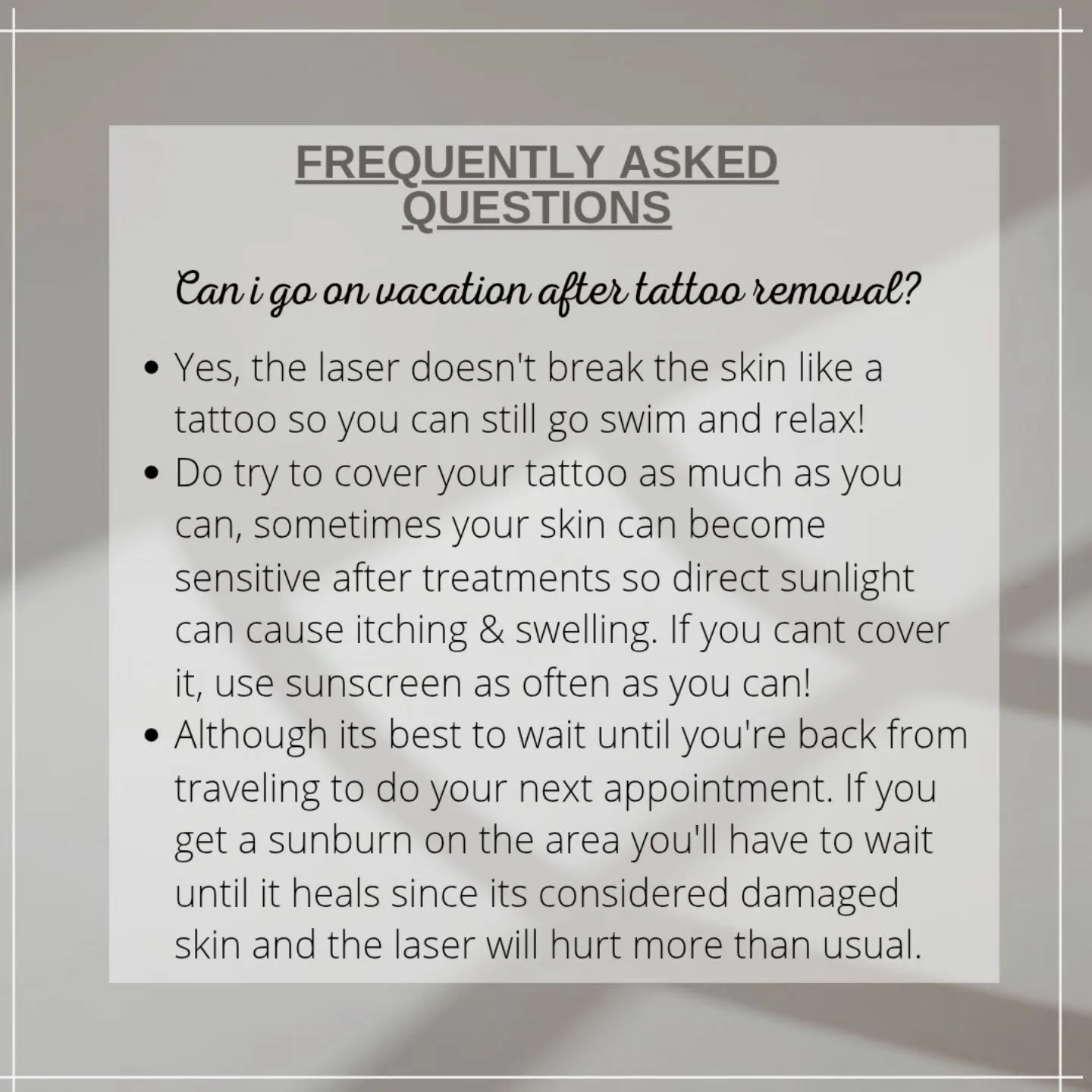 Safe travels! DM for bookings, or if you have any other questions or inquiries. Thanks! 
.
.
.
.
.
.
.
.
.
.#tattoo #tattooremoval #laserremoval #tattooremovalontario #mississaugatattoos