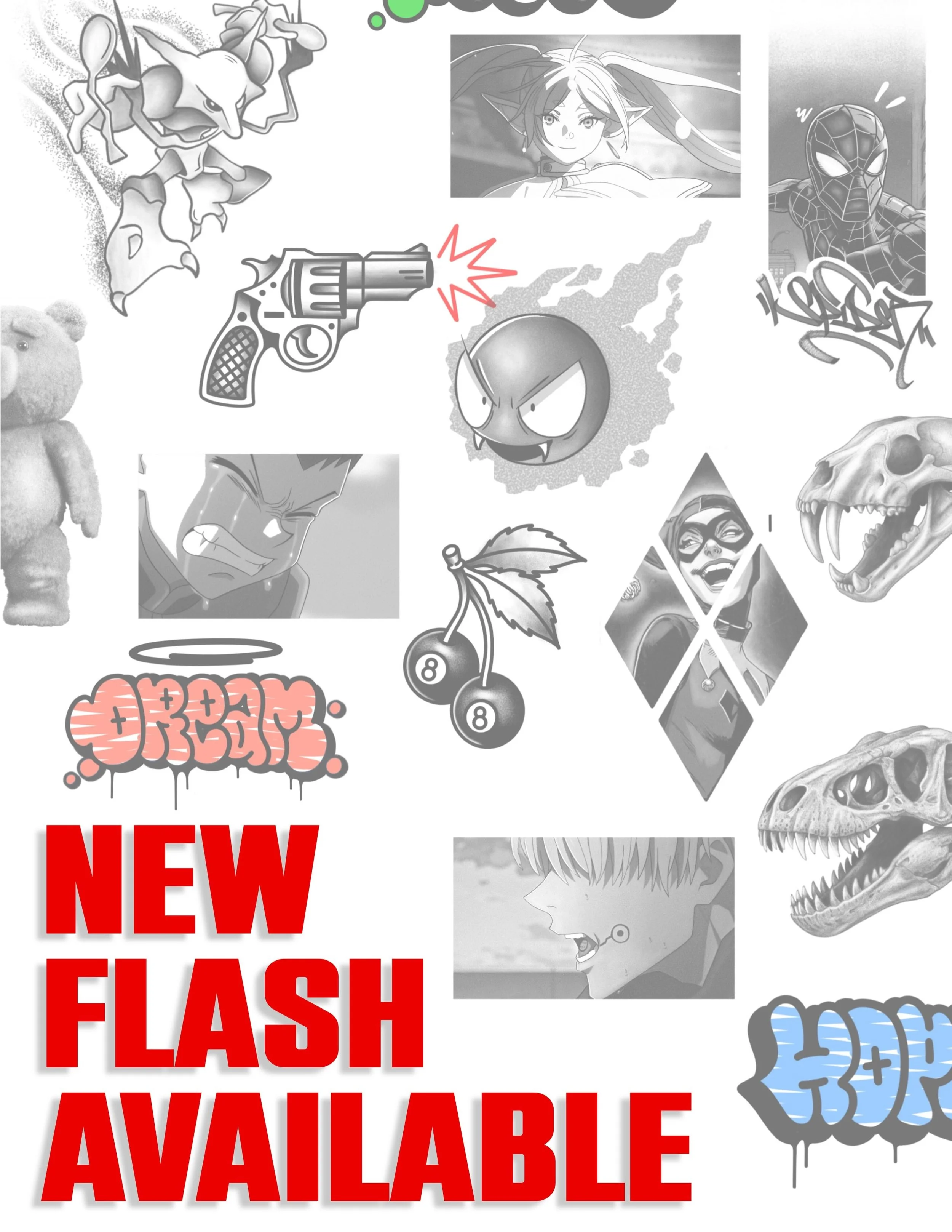 Lots of new flash available !
-
Check out my &ldquo;Flash designs&rdquo; highlight for more details about these flash designs. 
-
DM / Email to book an appointment today! (Feel free to DM to ask questions)
-
#tattooideas #toronto #mississauga #oakvil