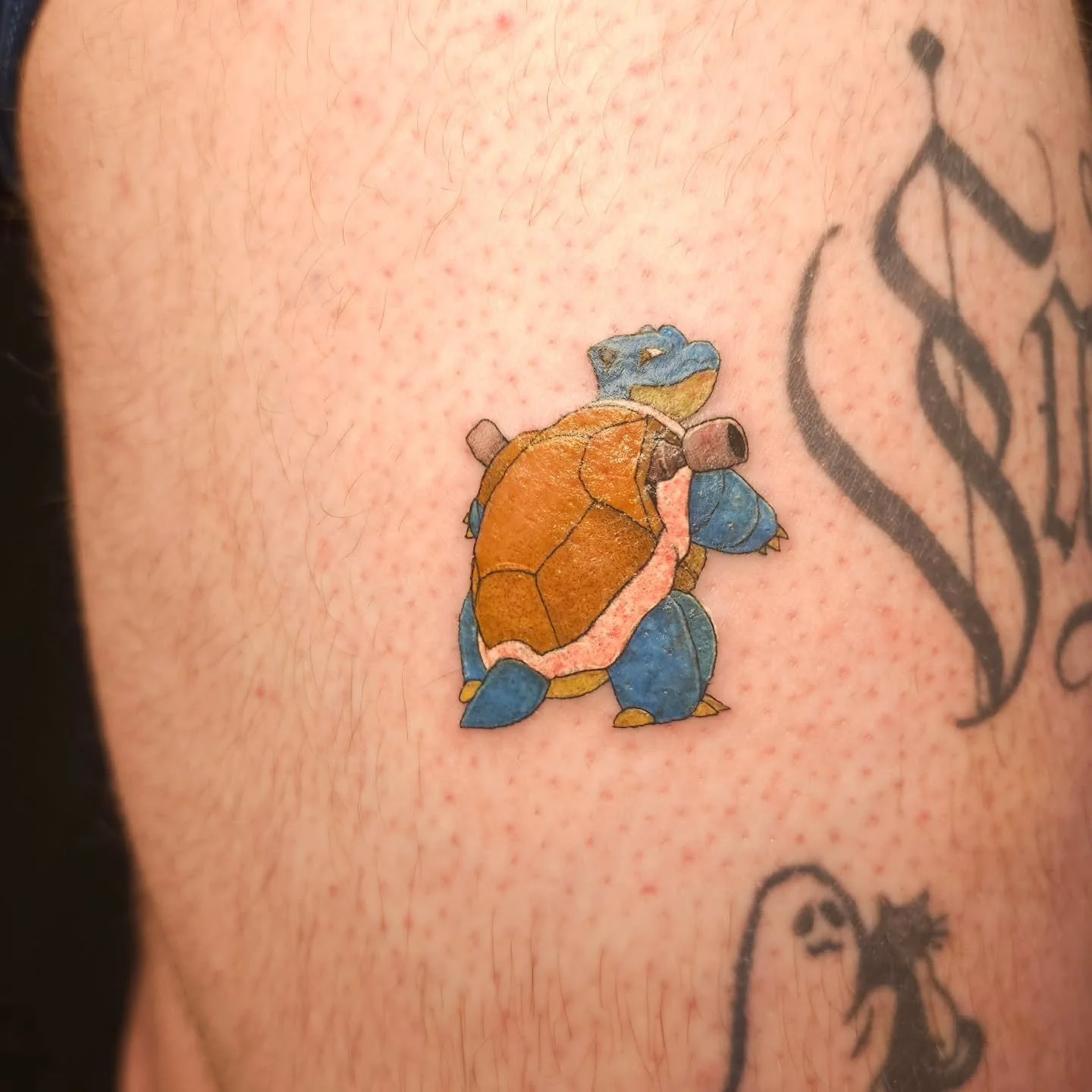 Little Blastoise Tattoo. Definitely interested in doing people Pok&eacute;mon picese. 

#lunainkmississauga #mississaugatattooartists #cutetattoo #mississaugatattoostudio #femaletattooartistmississauga