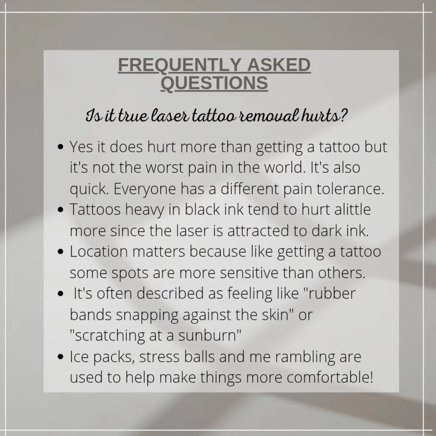 Hurts less than being stuck with a tattoo you dont like! DM for bookings, or if you have any other questions or inquiries. Thanks! 
.
.
.
.
.
.
.
.
.
.#tattoo #tattooremoval #laserremoval #tattooremovalontario #mississaugatattoos