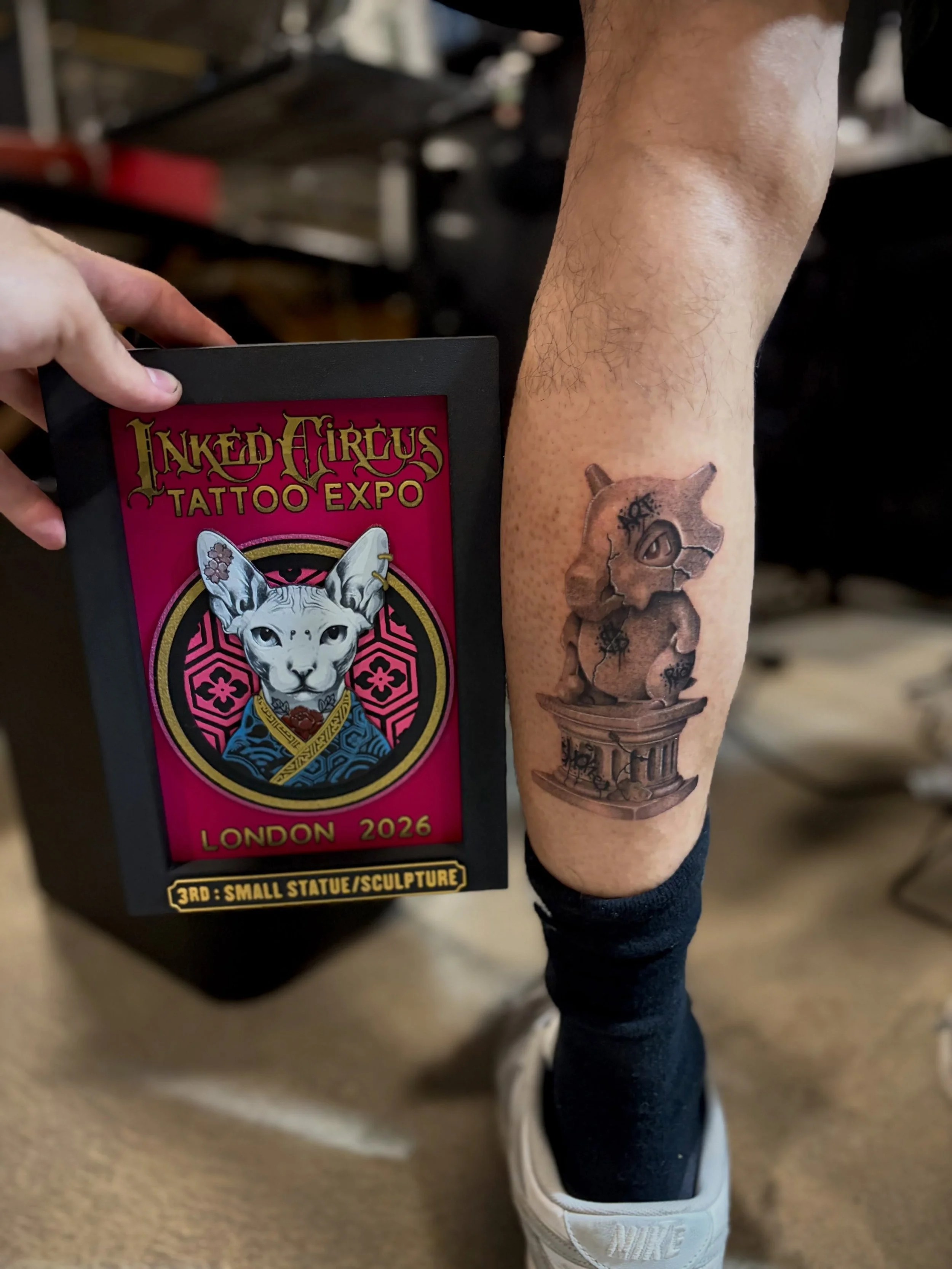 3rd place for best statue/ sculpture on the first day at @inkedcircusexpos . 
-
#tattoo #tattooartist #inkedcircustattooexpo #pokemontattoo #explore