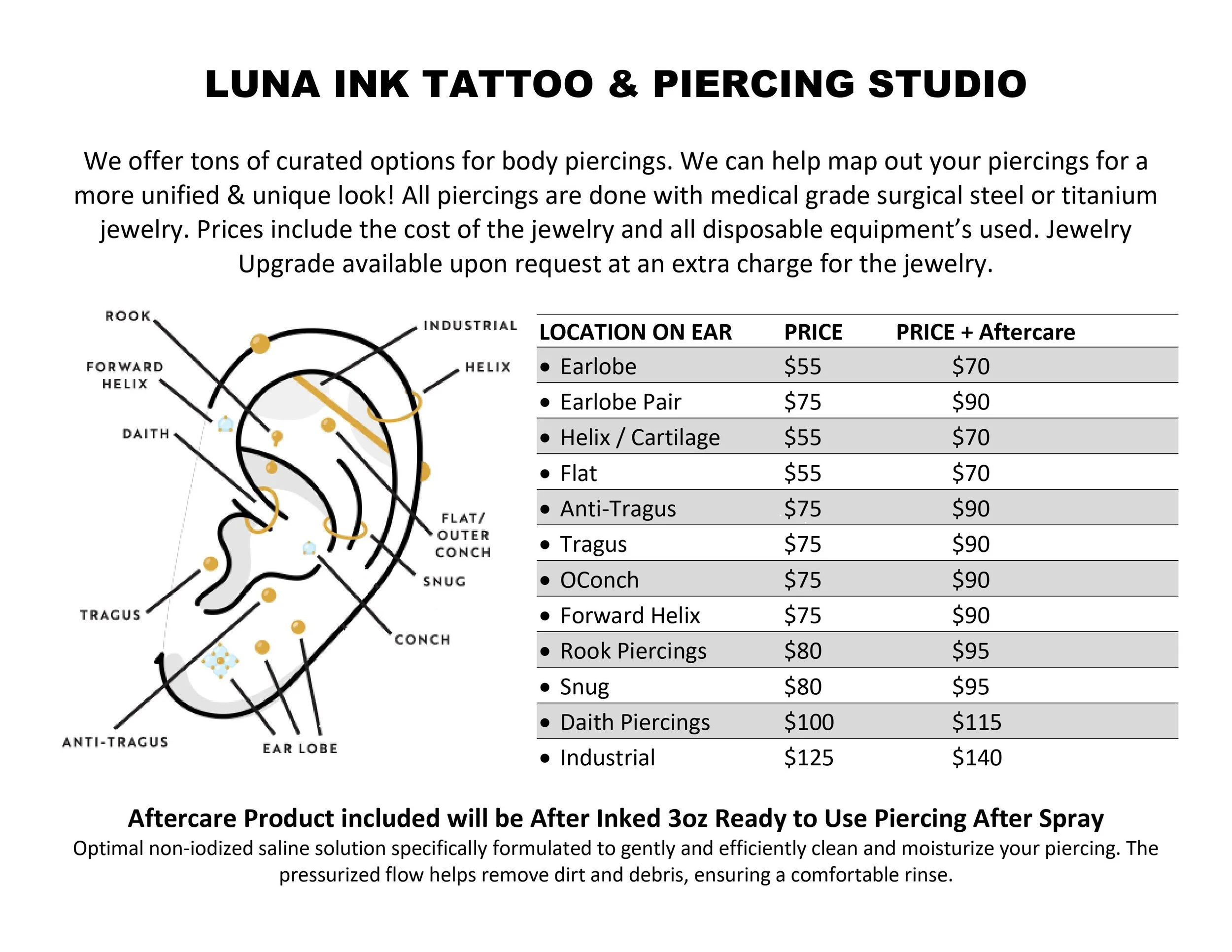 Piercings — LUNA INK