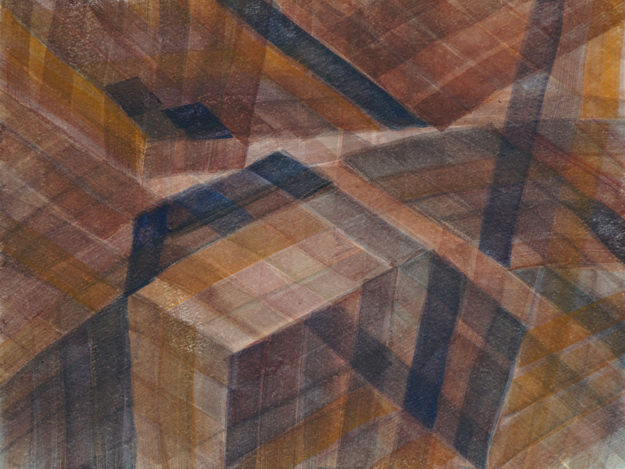   Brown Blocks  watercolor 11” x 15” 
