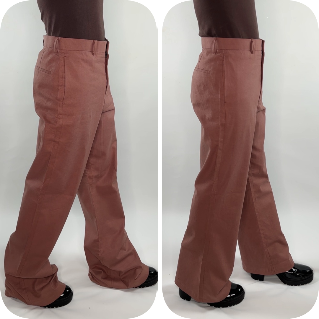 Linen Cotton Flare Pant Trousers Alterations Waistband Take In Seat Take In Bottom Blind Hem