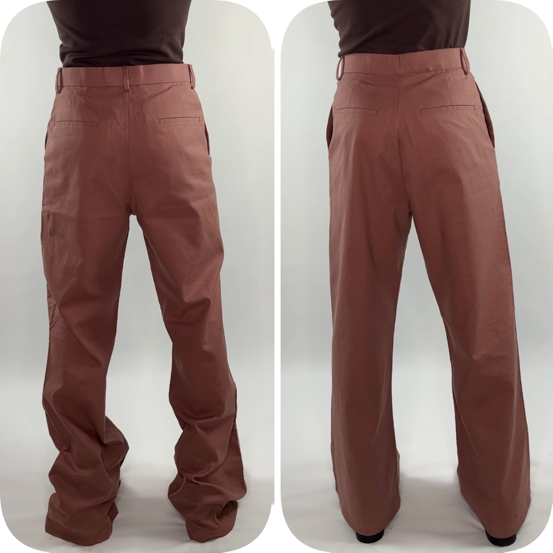 Linen Cotton Flare Pant Trousers Alterations Waistband Take In Seat Take In Bottom Blind Hem