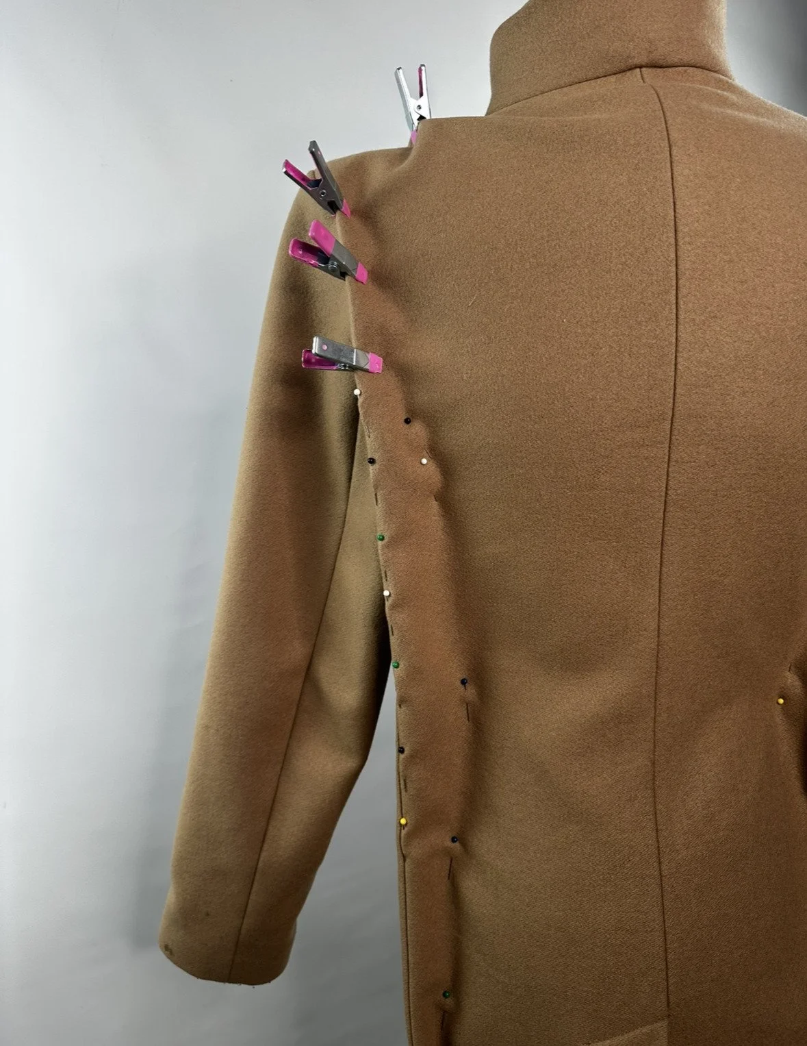Wool Blend Peacoat Jacket Set Back Shoulder Waist Take In Reshape Remove Bagginess 