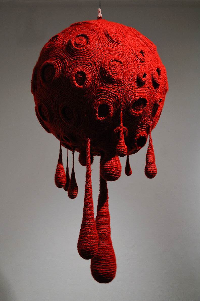   Blood Moon , knitting, 150x70x70cm, 2010 