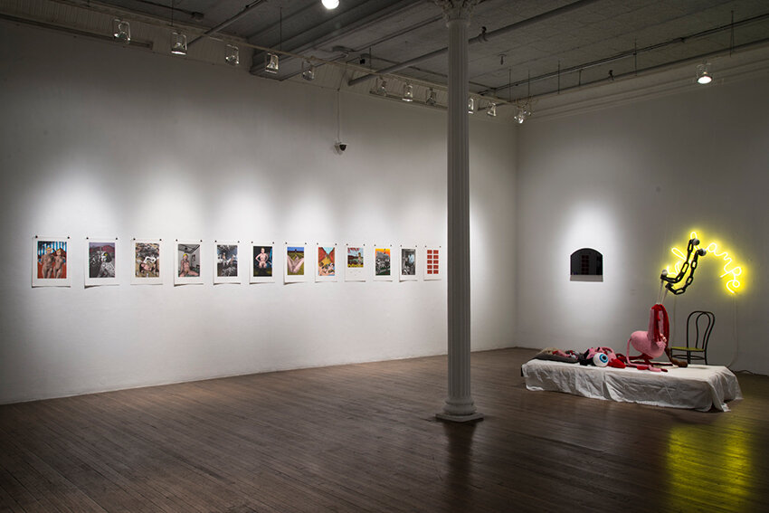  Installation view with   Time Table    
