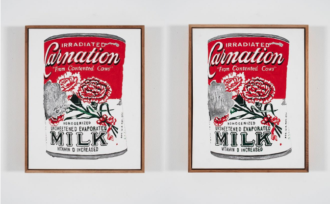   Condensed Milk Cans , diptych, acrylic on canvas, 51x41cm, 2018   