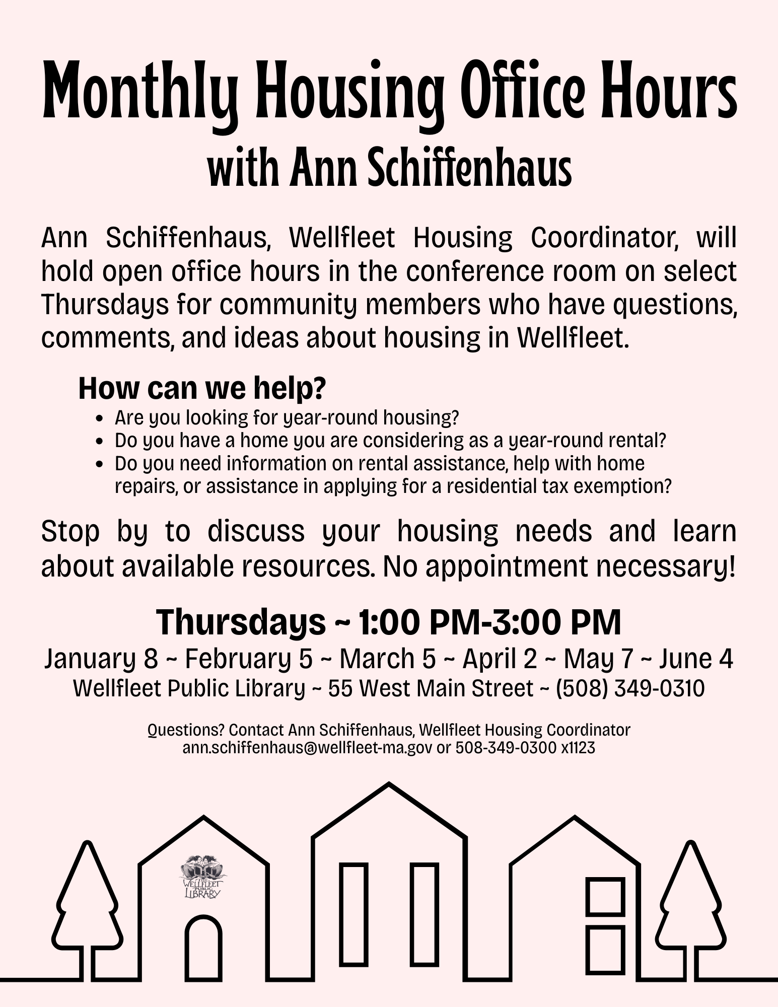 Monthly Housing Office Hours with Ann Schiffenhaus