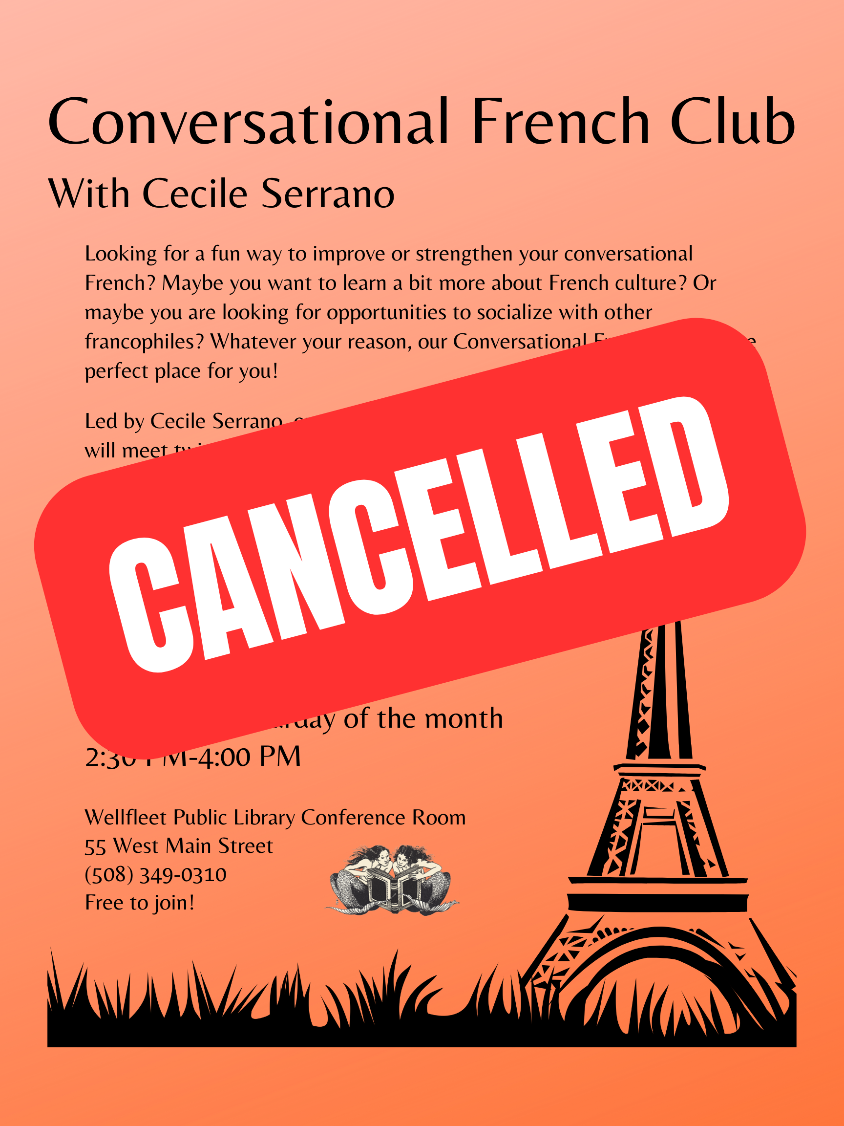 CANCELLED - Conversational French Club