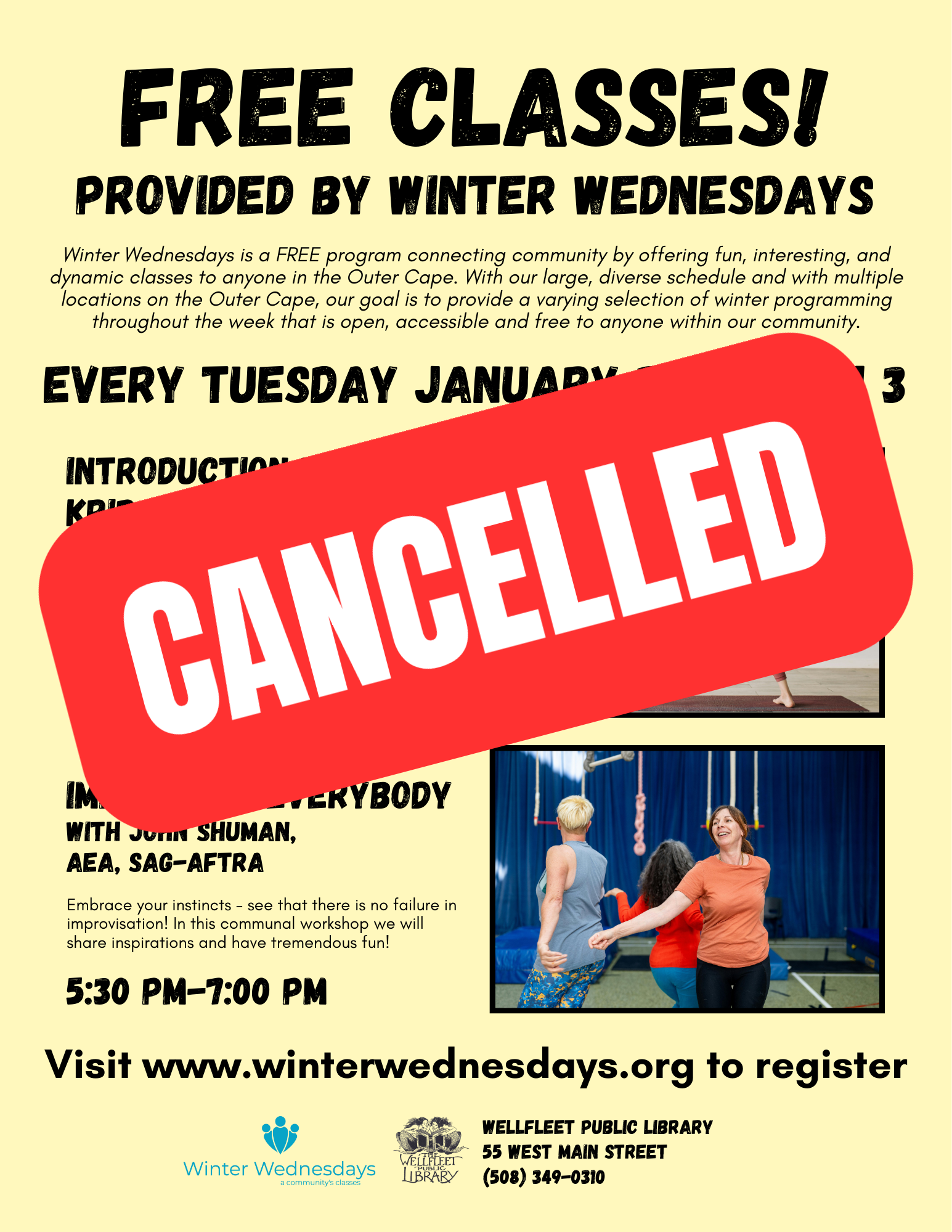 CANCELLED - Free Classes with Winter Wednesdays