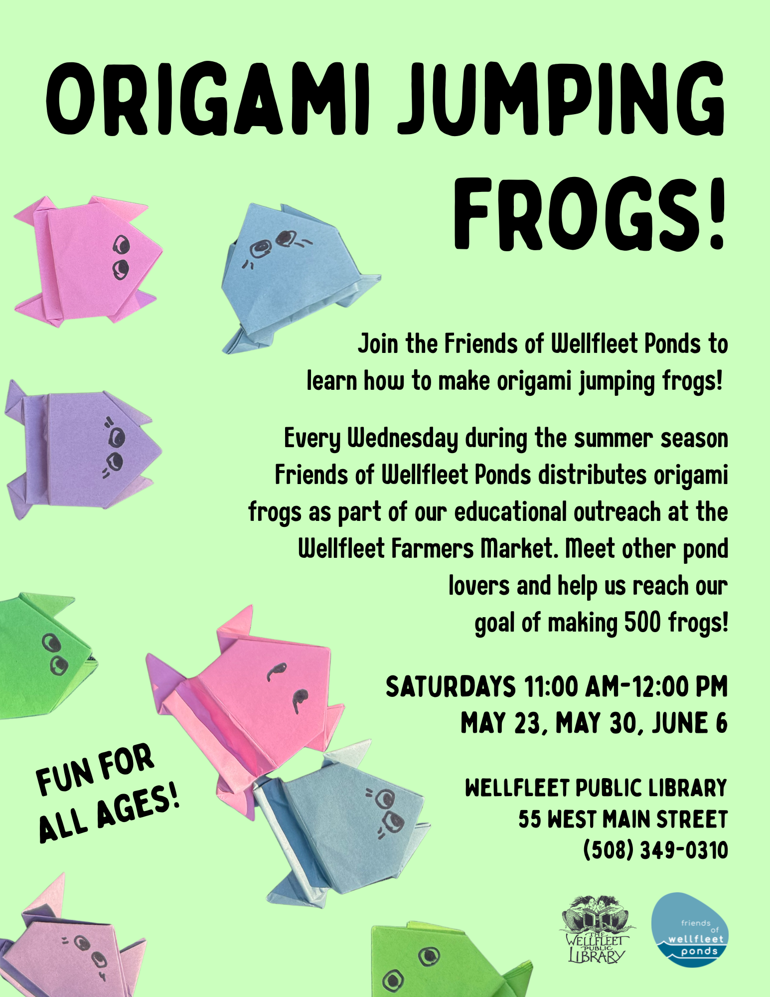 Origami Jumping Frogs with the Friends of Wellfleet Ponds