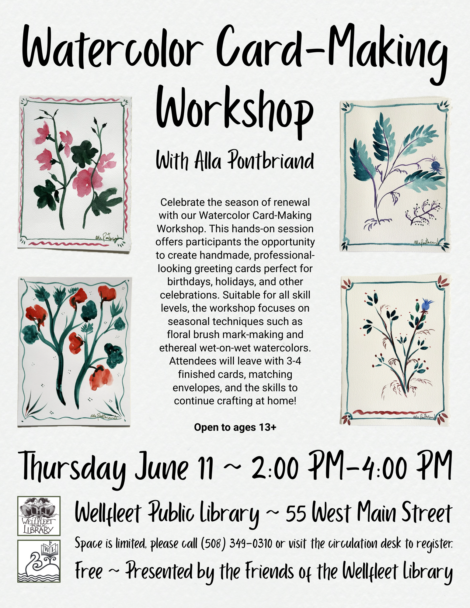 Watercolor Card-Making Workshop with Alla Pontbriand