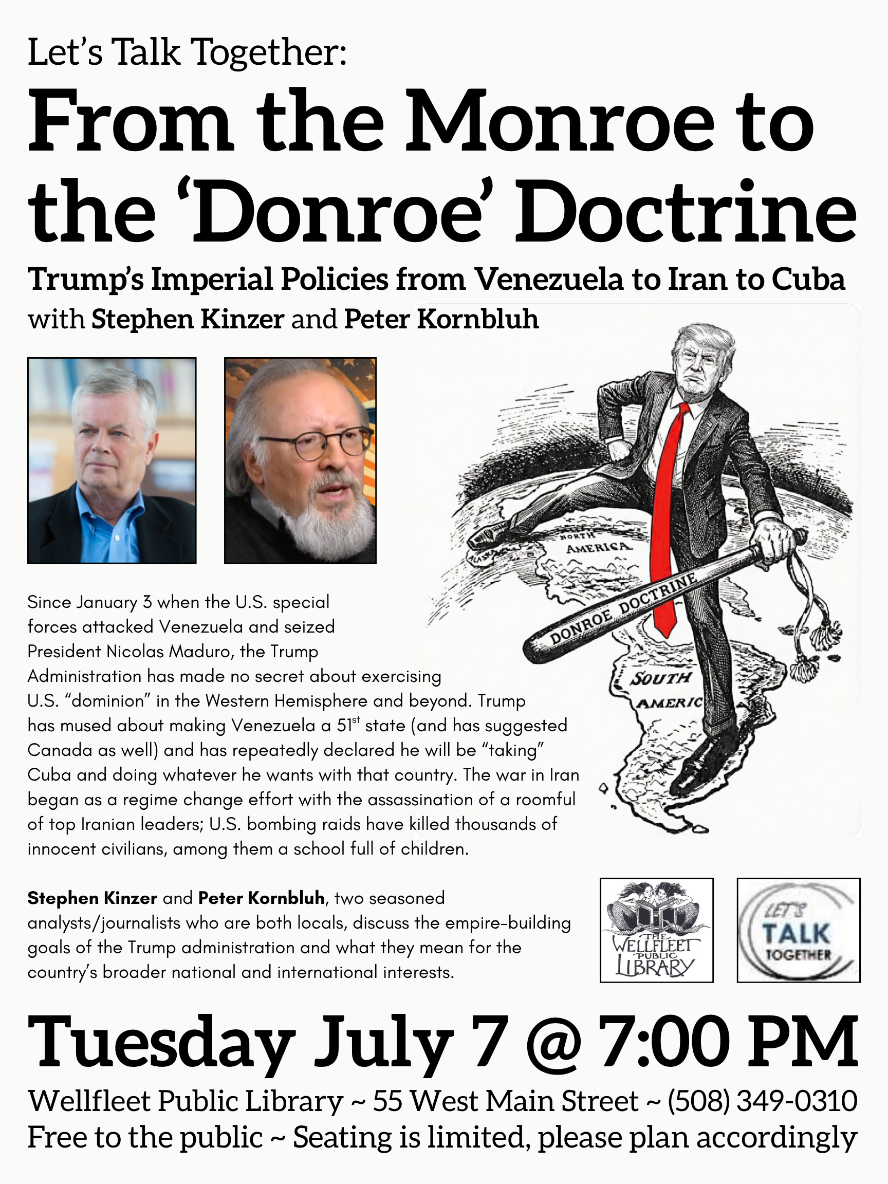 Let's Talk Together: "From the Monroe to the 'Donroe' Doctrine" with Stephen Kinzer and Peter Kornbluh