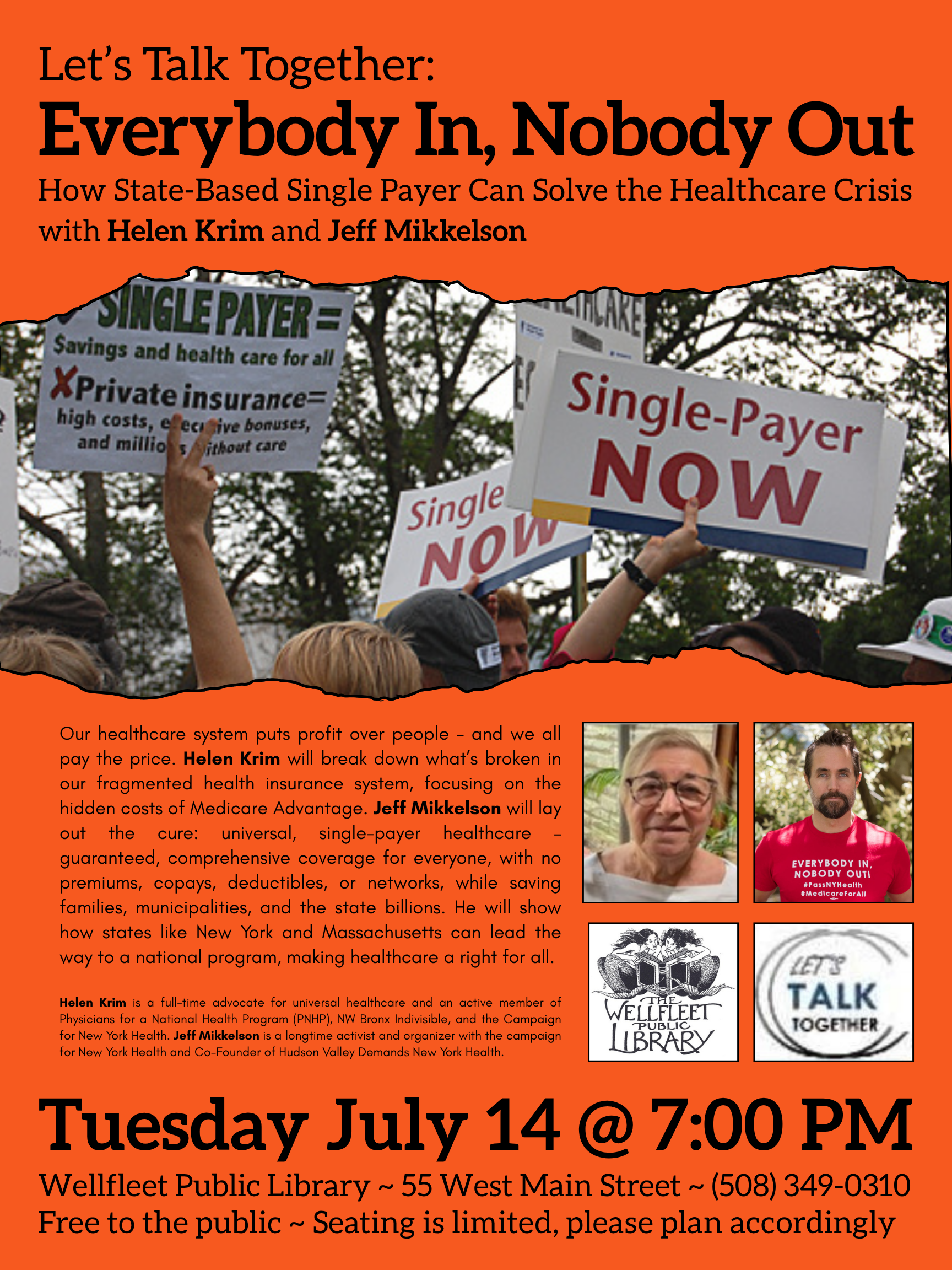 Let's Talk Together: "Everybody In, Nobody Out: How State-Based Single Payer Can Solve the Healthcare Crisis" with Helen Krim and Jeff Mikkelson