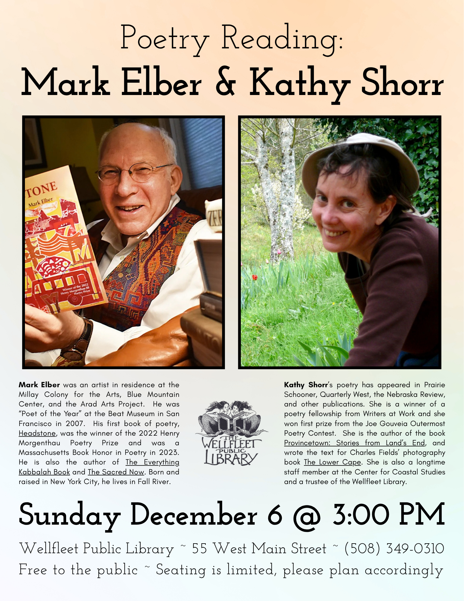 Poetry Reading: Mark Elber and Kathy Shorr