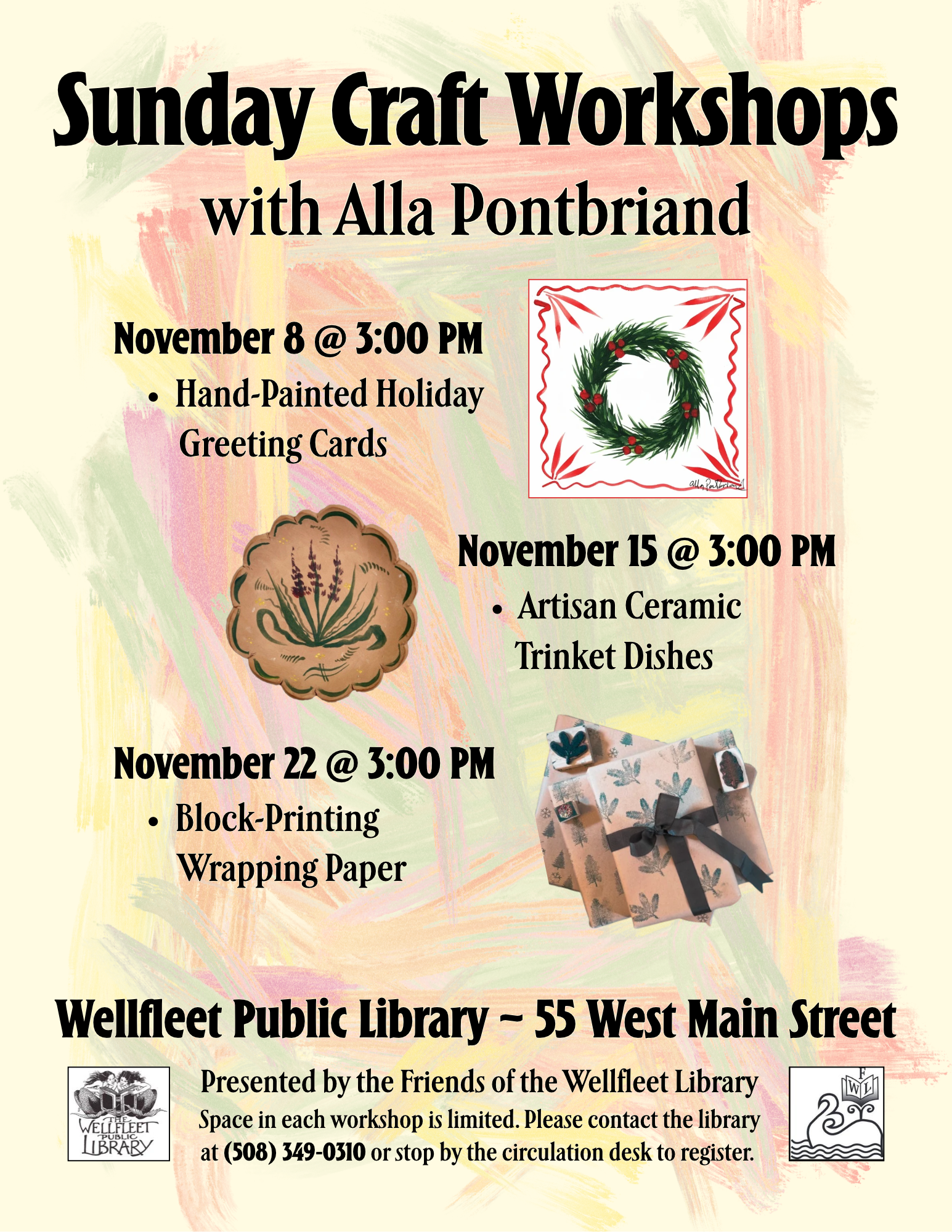 Sunday Craft Workshops with Alla Pontbriand: Hand-Painted Holiday Greeting Cards