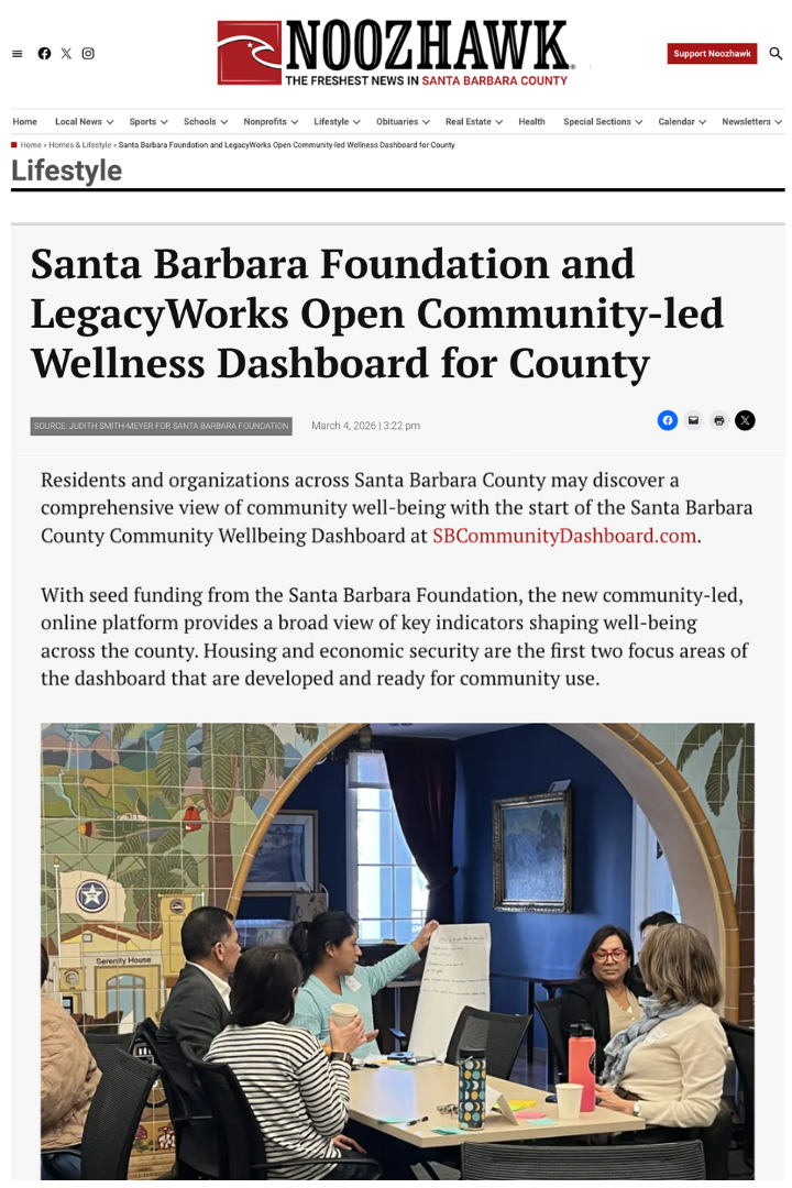 La Fundación Santa Bárbara y LegacyWorks inauguran un panel de control sobre bienestar dirigido por la comunidad para el condado.