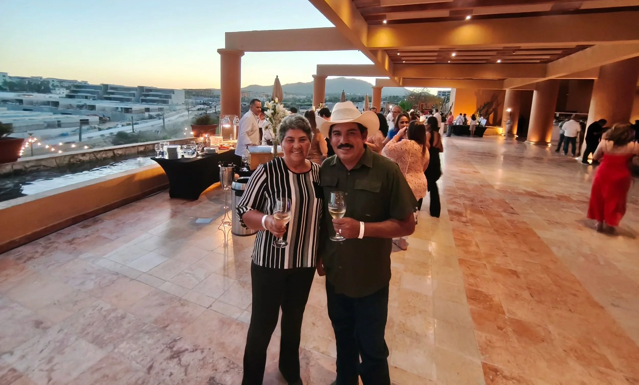 Producers Nereida (Nery) Cota and Homero Piñuelas at the Chefs x Los Cabos dinner