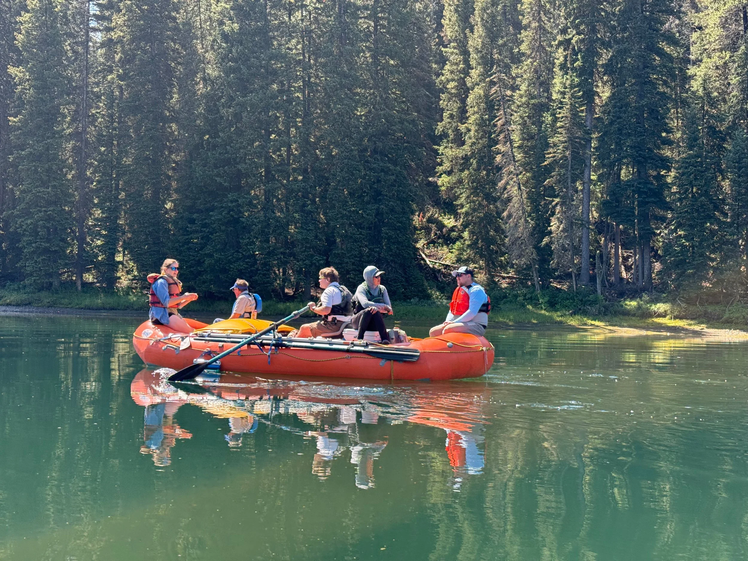 Members of the Snake River Headwaters Watershed Group floating on Snake River