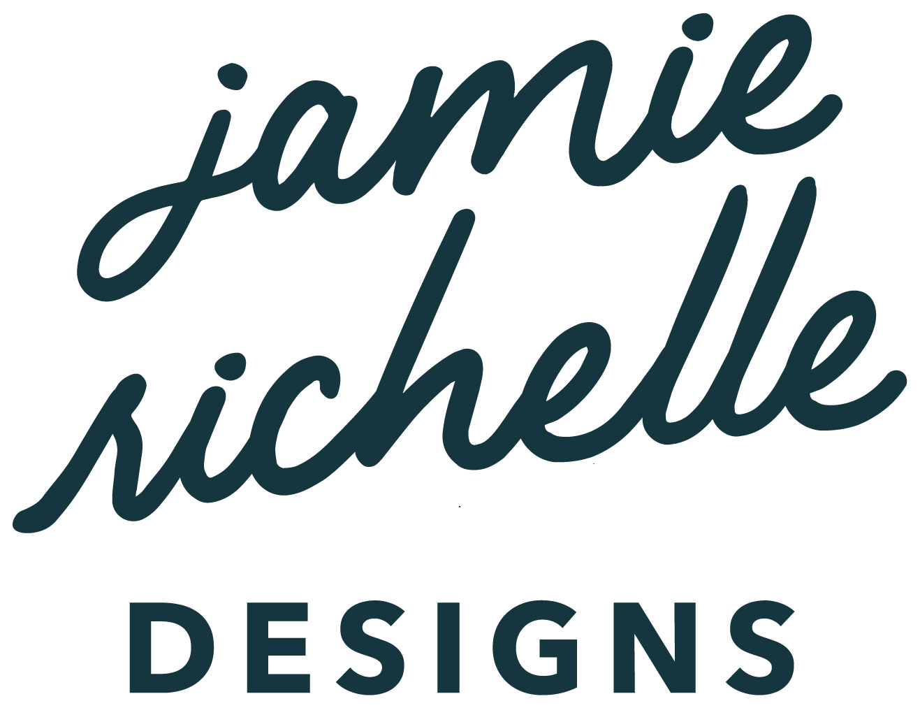 Jamie Richelle Designs logo with the text in a stylized, cursive font for 'Jamie Richelle' and a block font for 'DESIGNS' underneath.