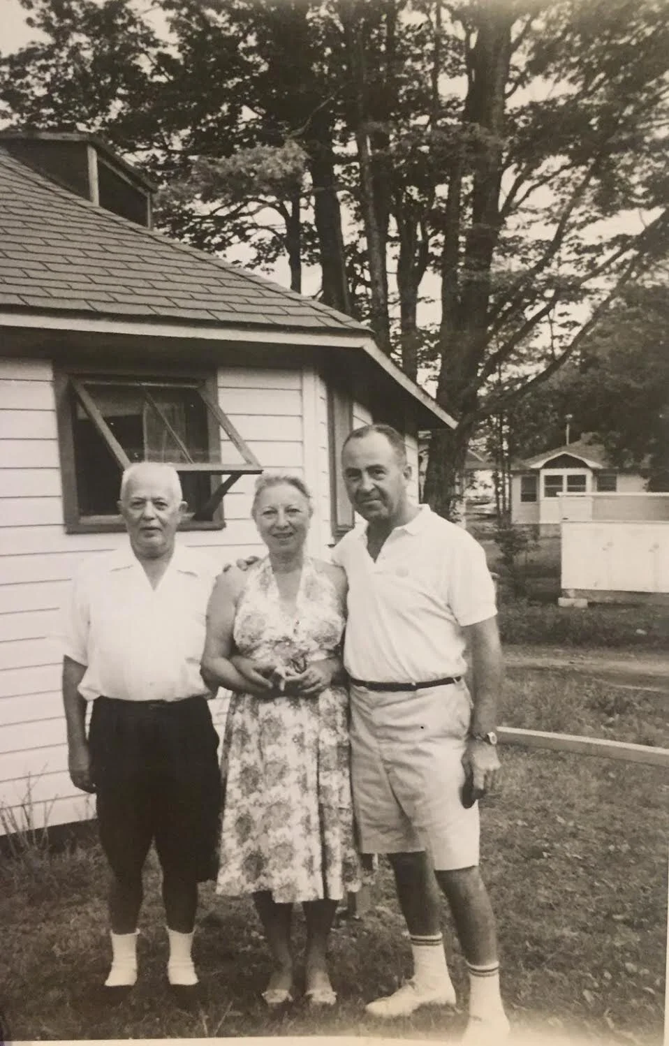 My grandpa Irving (right),  maternal Great Grandma Buddy- born Esther (center) and maternal Great Grandfather, Manny (left)
