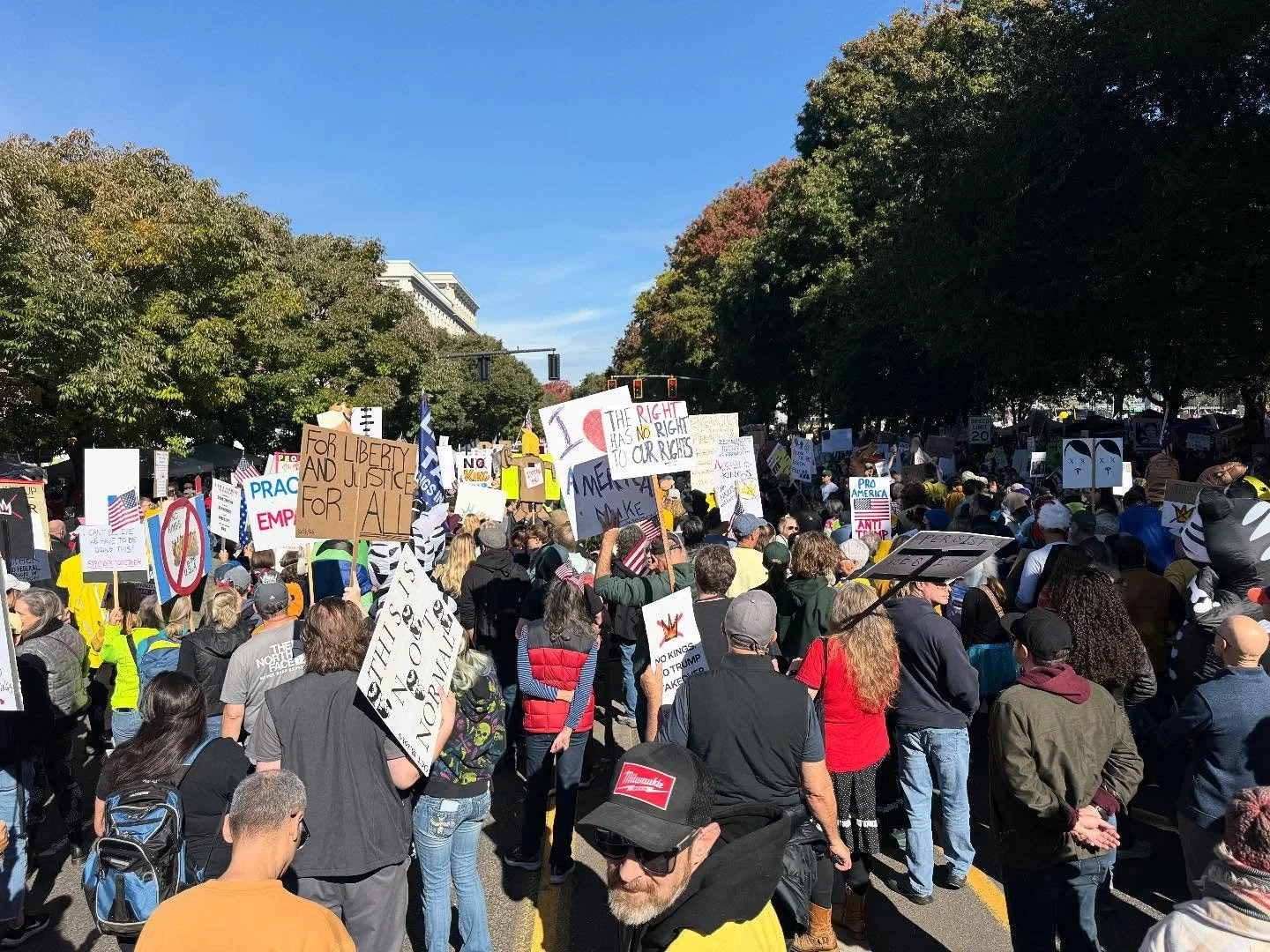 Portland was lit today!! #nokingsprotest #resist #fightfacism