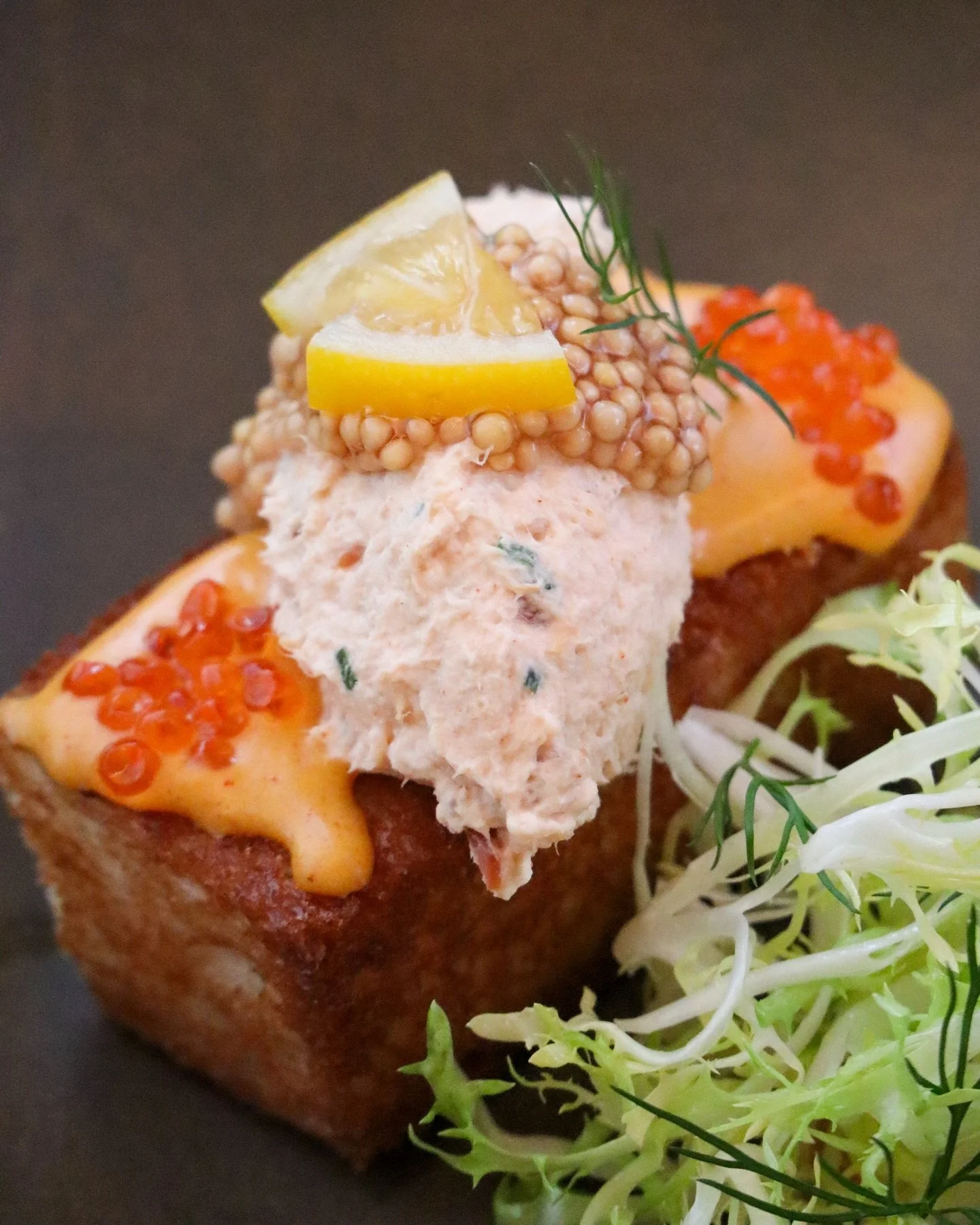 Smoked Rainbow Trout // egg yolk jam, smoked trout roe, dill, brioche

Delicate smoke, bright acidity, and the richness of cured trout come together in this antipasto inspired by Piemonte&rsquo;s deep-rooted river trout traditions.

#yolannashville #