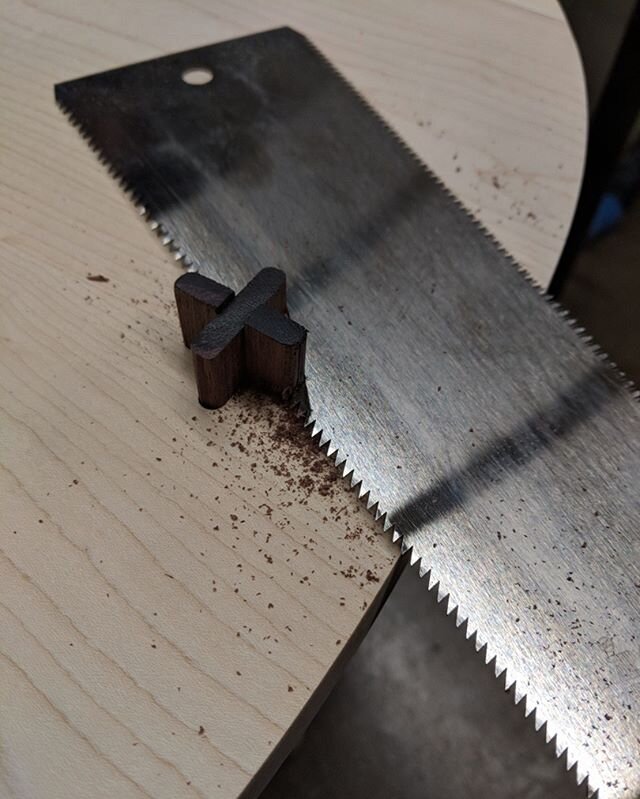 Coffee table with decorative domino joinery