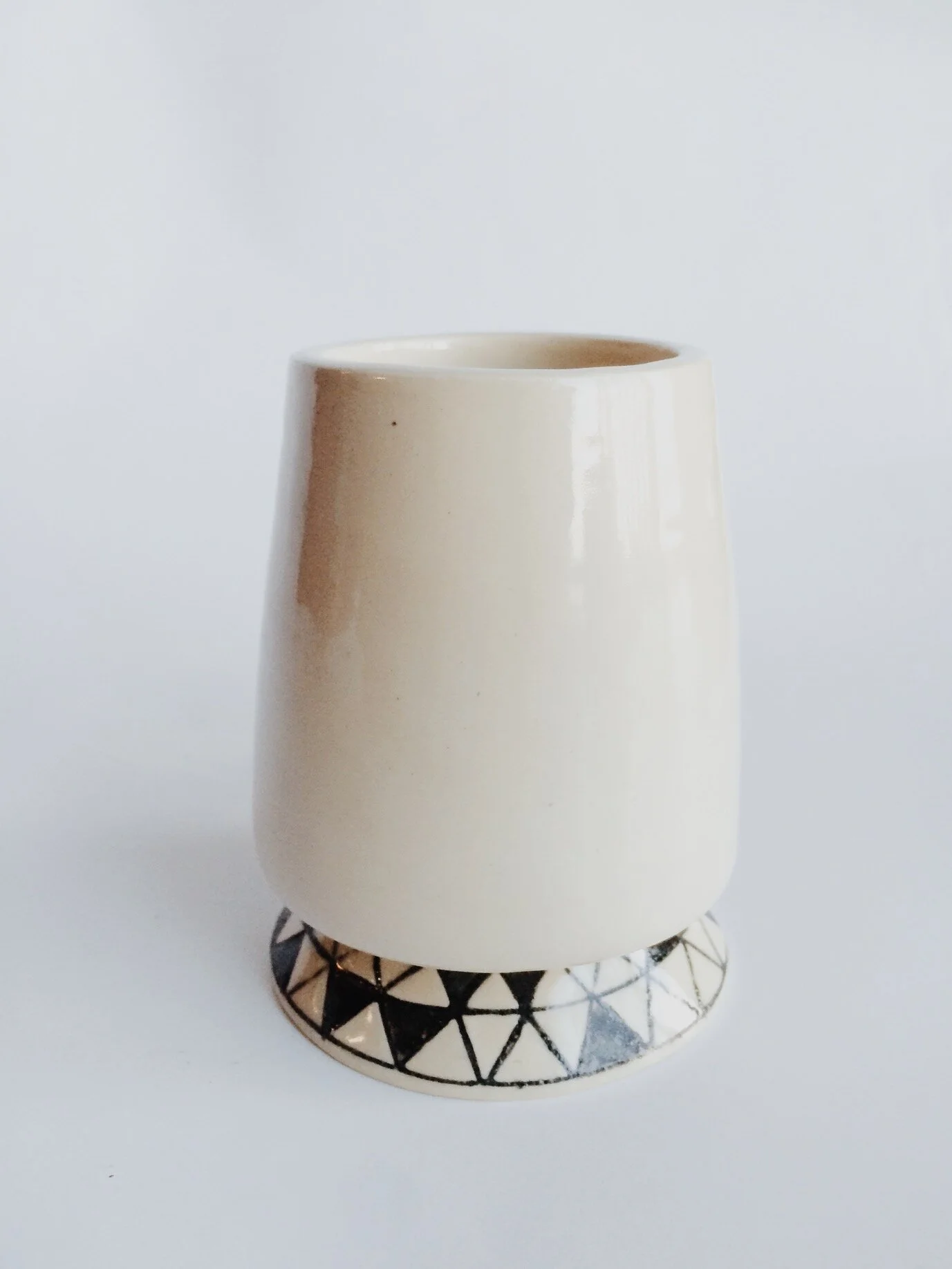 black and white geometric vase